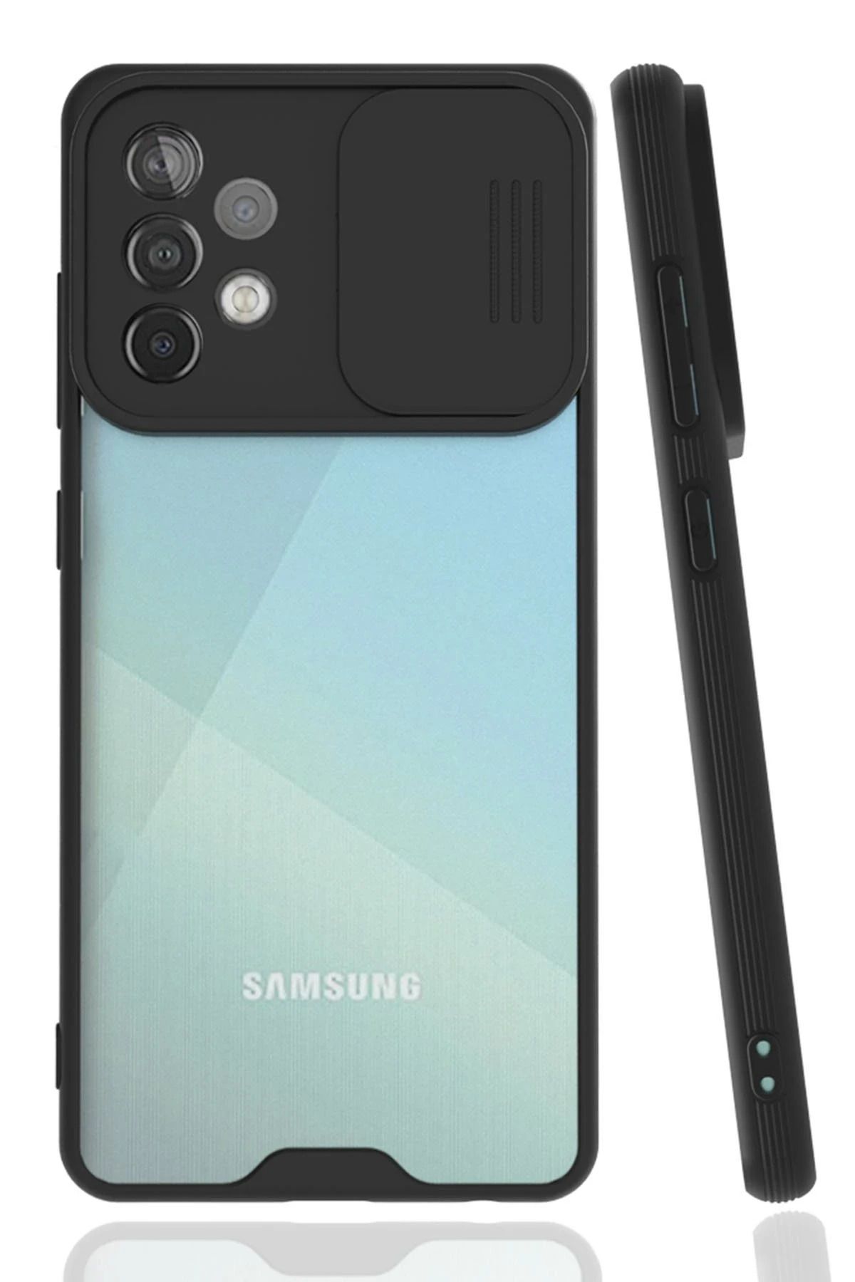 NewFace Samsung Galaxy A52 Kılıf Platin Kamera Koruma Silikon - Siyah JOJUA