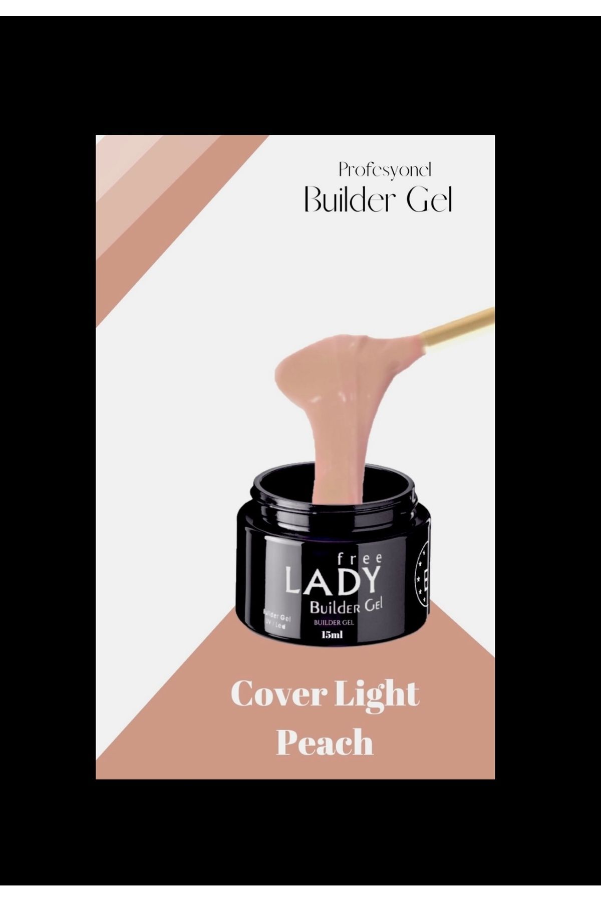 FREELADY Premium Protez Tırnak jeli Cover Light - 15ml Açık Şeftali Uv/led