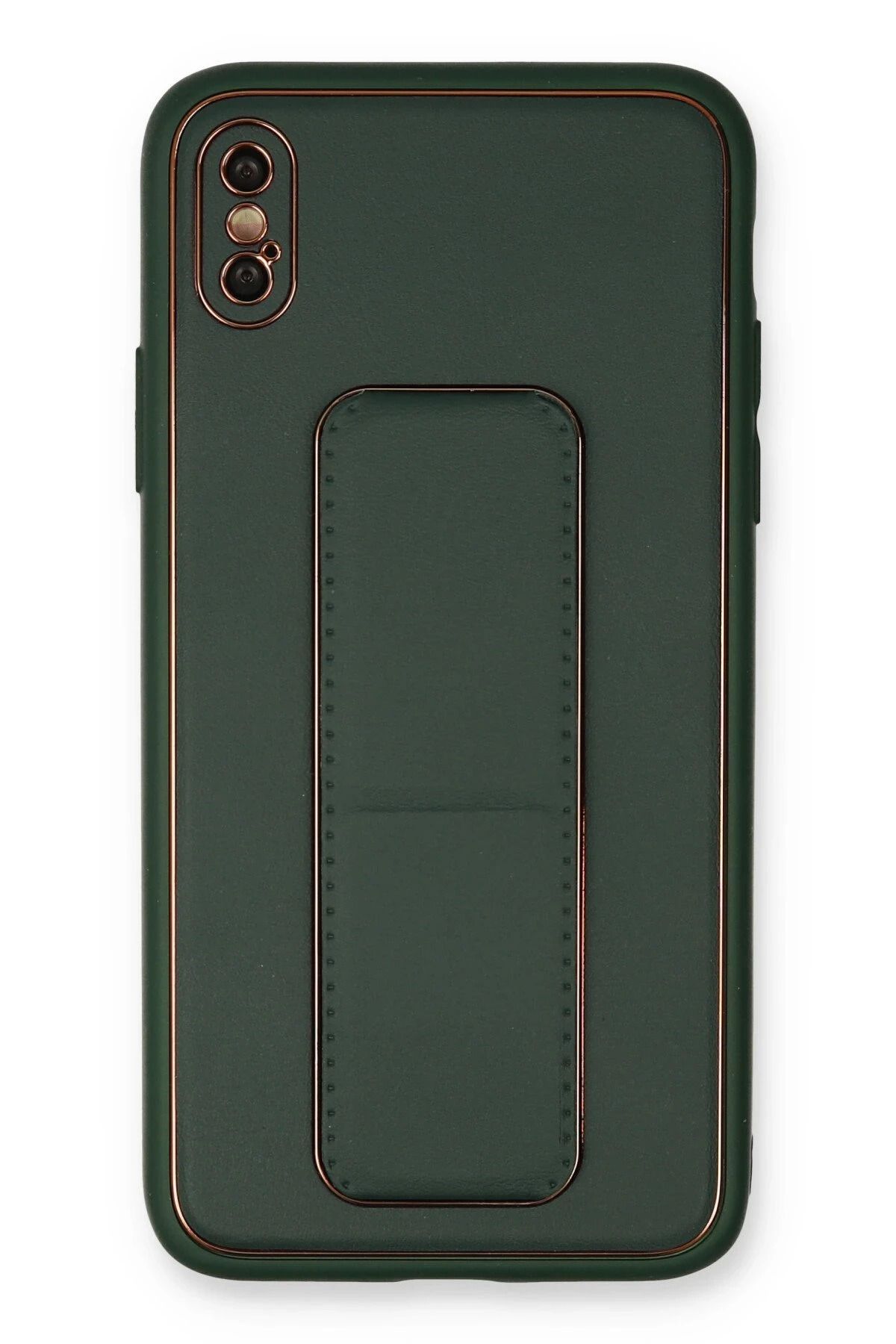 NewFace iPhone XS Max Kılıf Coco Deri Standlı Kapak - Yeşil JOJUA