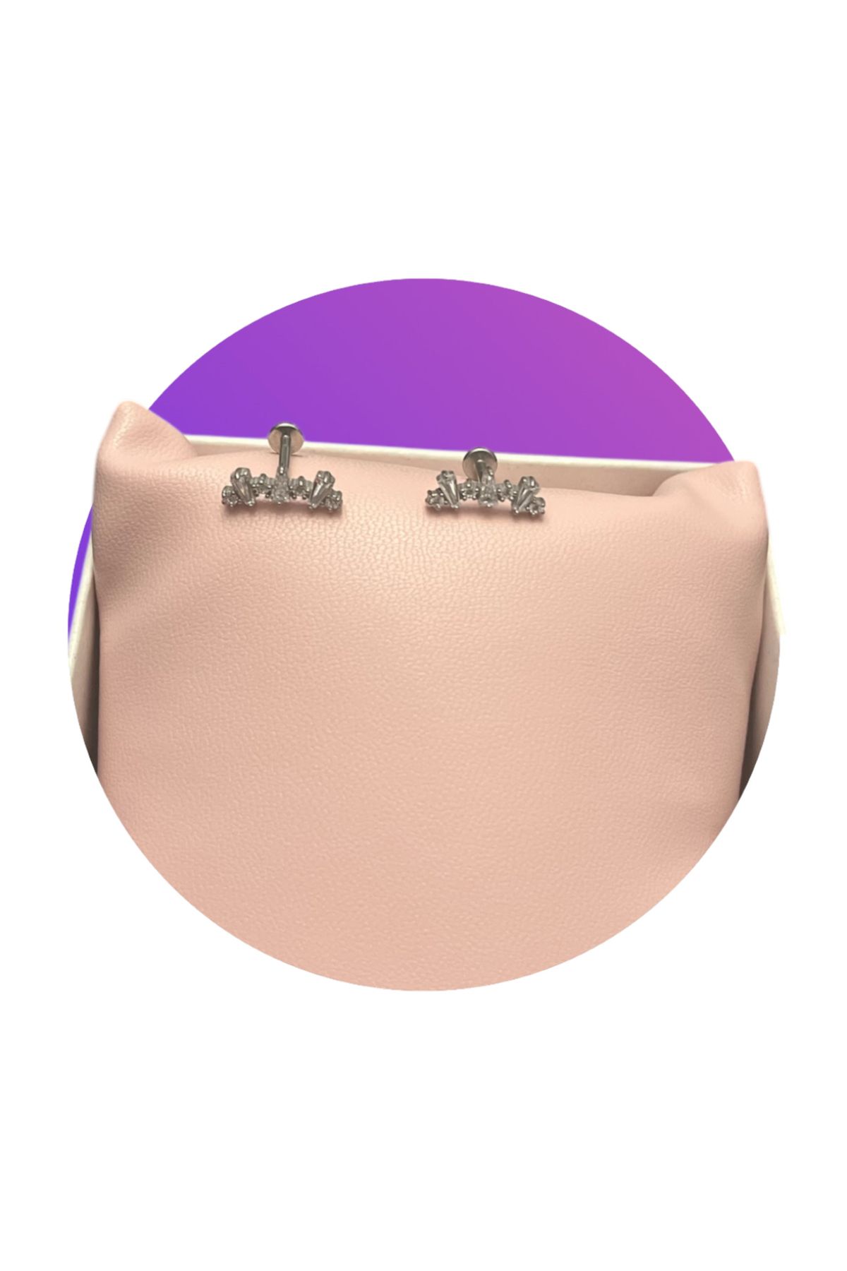 Ebru Çelik minimal model taşlı Tragus Piercing (1adet)