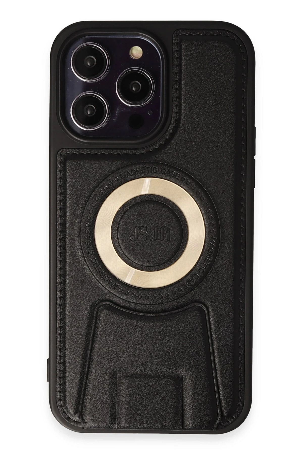 NewFace iPhone 14 Pro Max Kılıf Merkür Magneticsafe Standlı Kapak - Siyah BSTMY