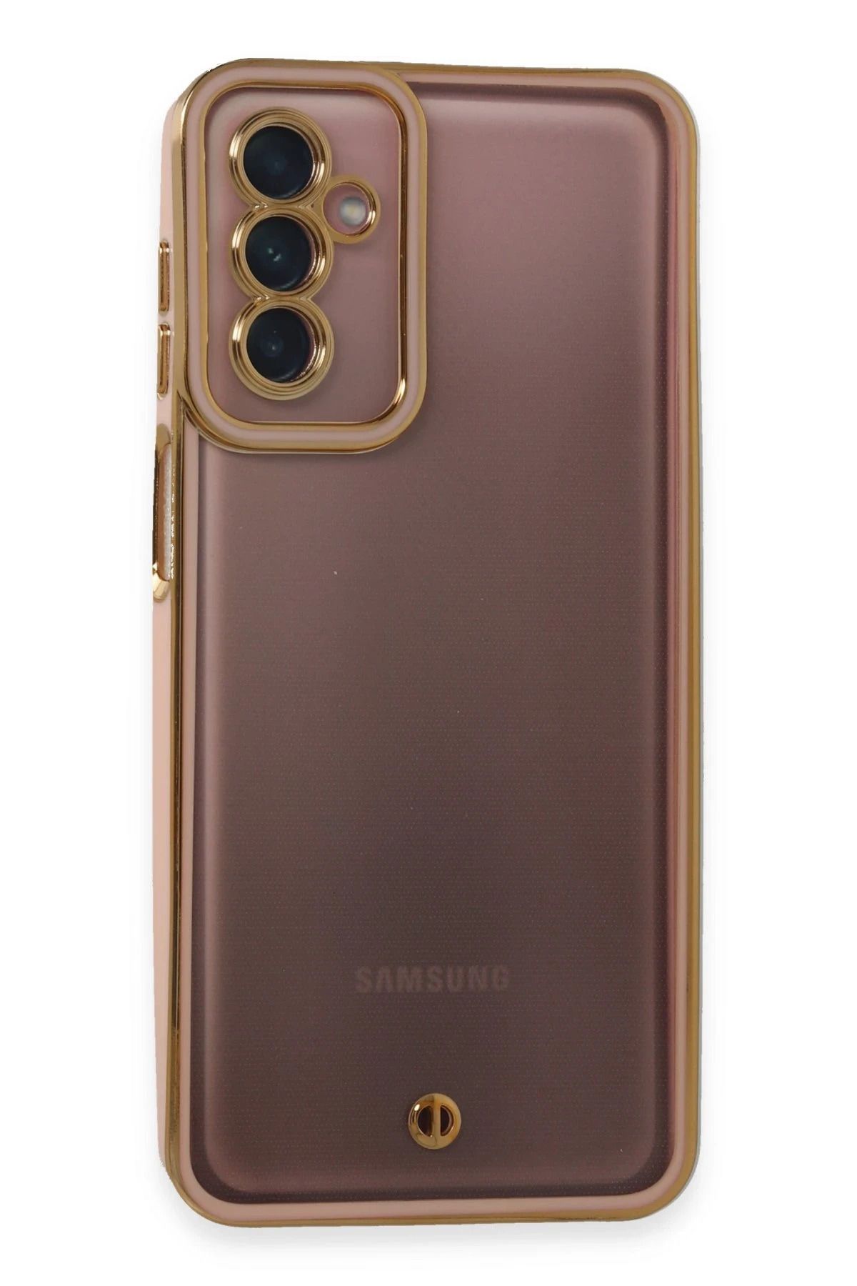 NewFace Samsung Galaxy M23 Kılıf Liva Lens Silikon - Pudra FERRG