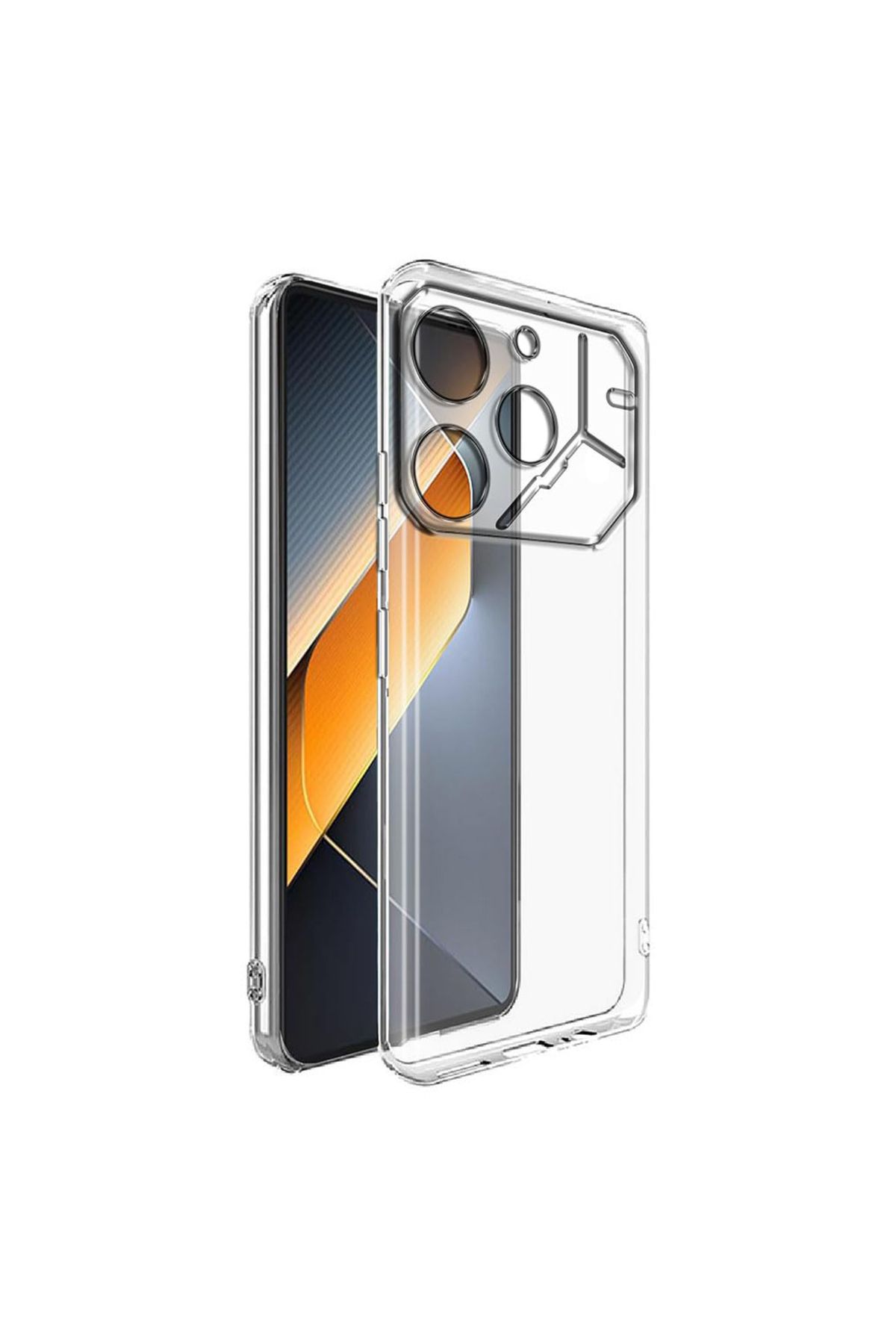 CaseWorld Tecno Pova 6 Pro ile Uyumlu Kapak Kamera Korumalı Süper Silikon Şeffaf Kılıf