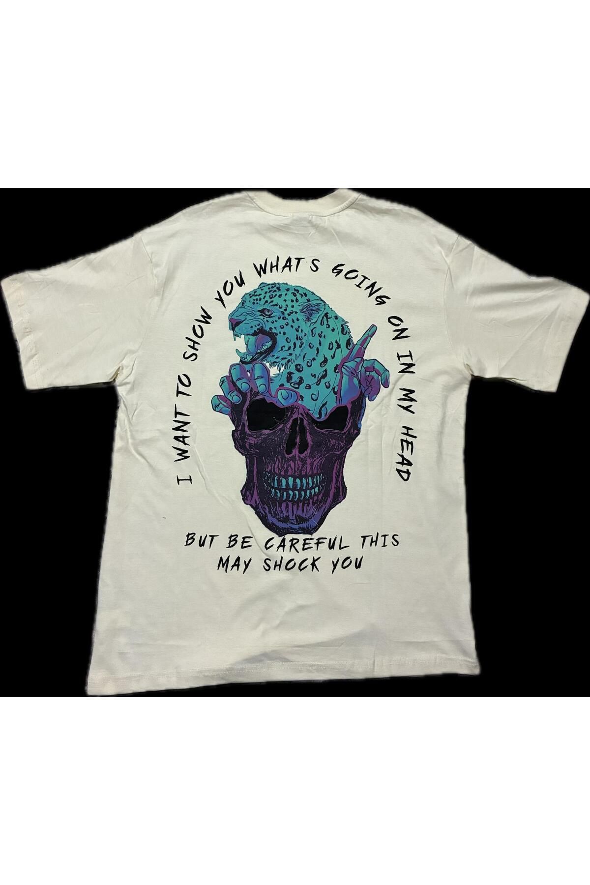Retro t-shirt bisiklet yaka ön arka baskılı %cotton