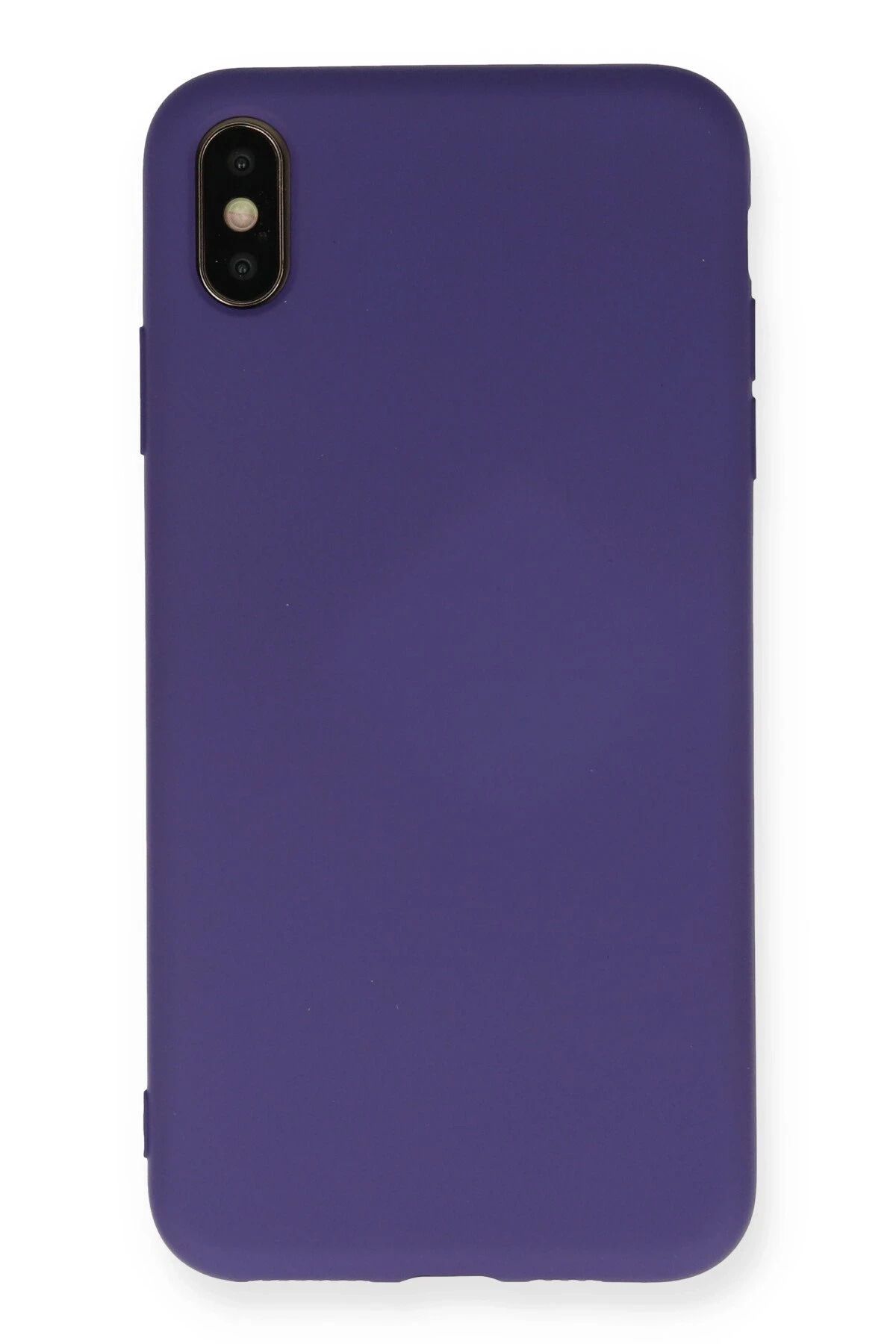 NewFace iPhone XS Max Kılıf Nano içi Kadife Silikon - Mor MRAYD