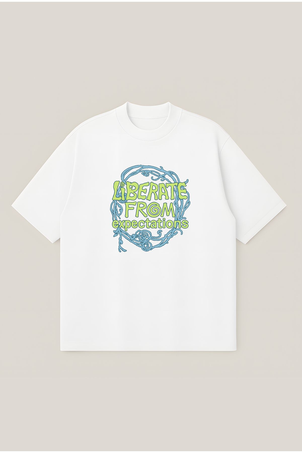 Moon Dancer Liberete Unisex Oversize Baskılı Boxy Fit Kalın Kumaşlı T-shirt