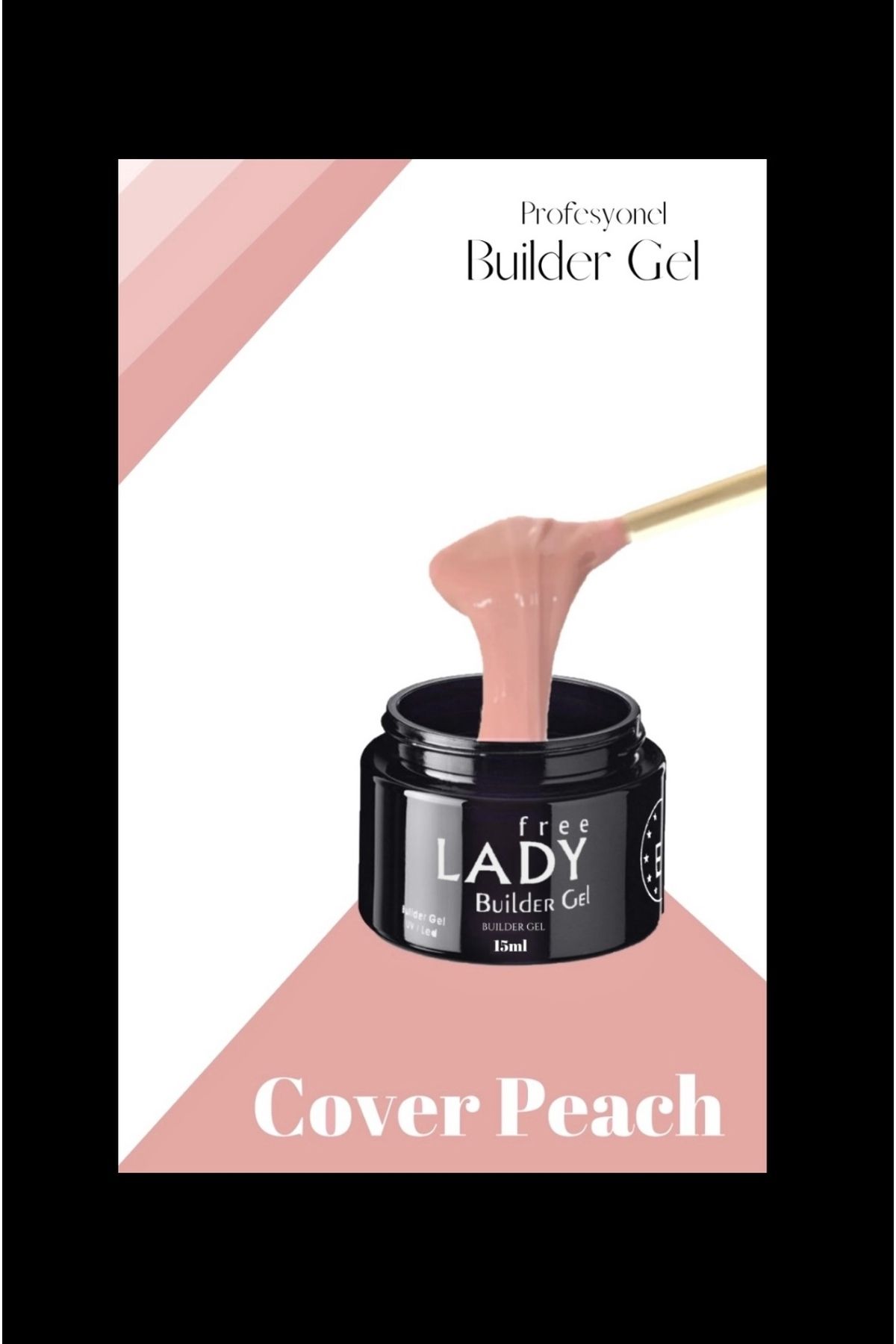 FREELADY Premium Protez Tırnak jeli Cover Peach - 15ml Uv/led