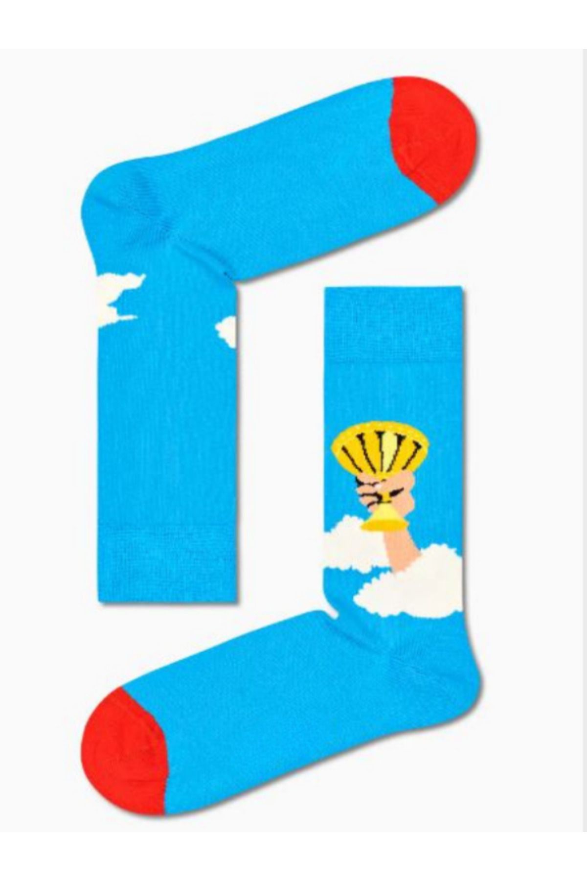 Shuttle Park Özel Seri Mavi Happy Renkli Socks Kupa Desenli Eğlenceli Tasarım Tarz Soket Dikişsiz Çoraplar