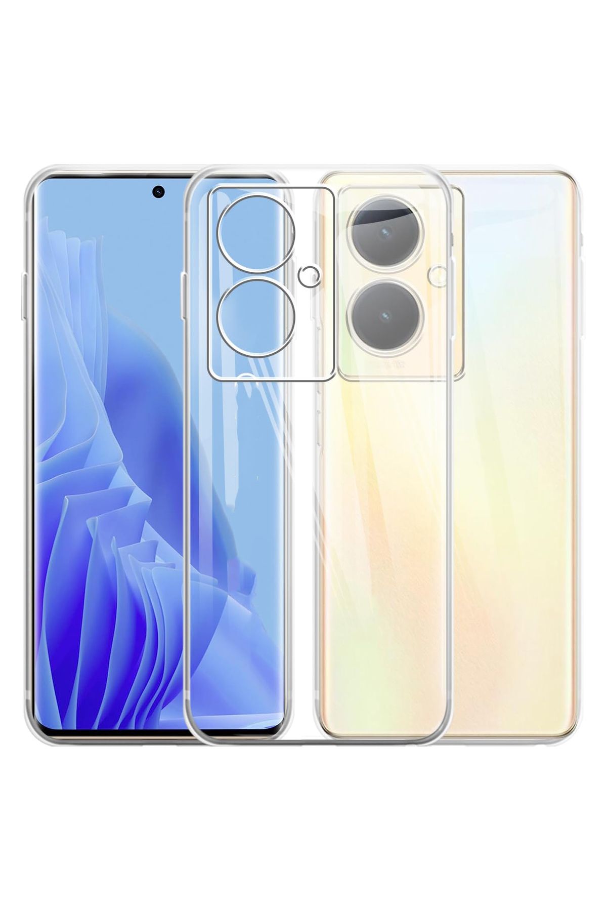 CaseWorld Vivo V29 Lite ile Uyumlu Kapak Kamera Korumalı Süper Silikon Şeffaf Kılıf