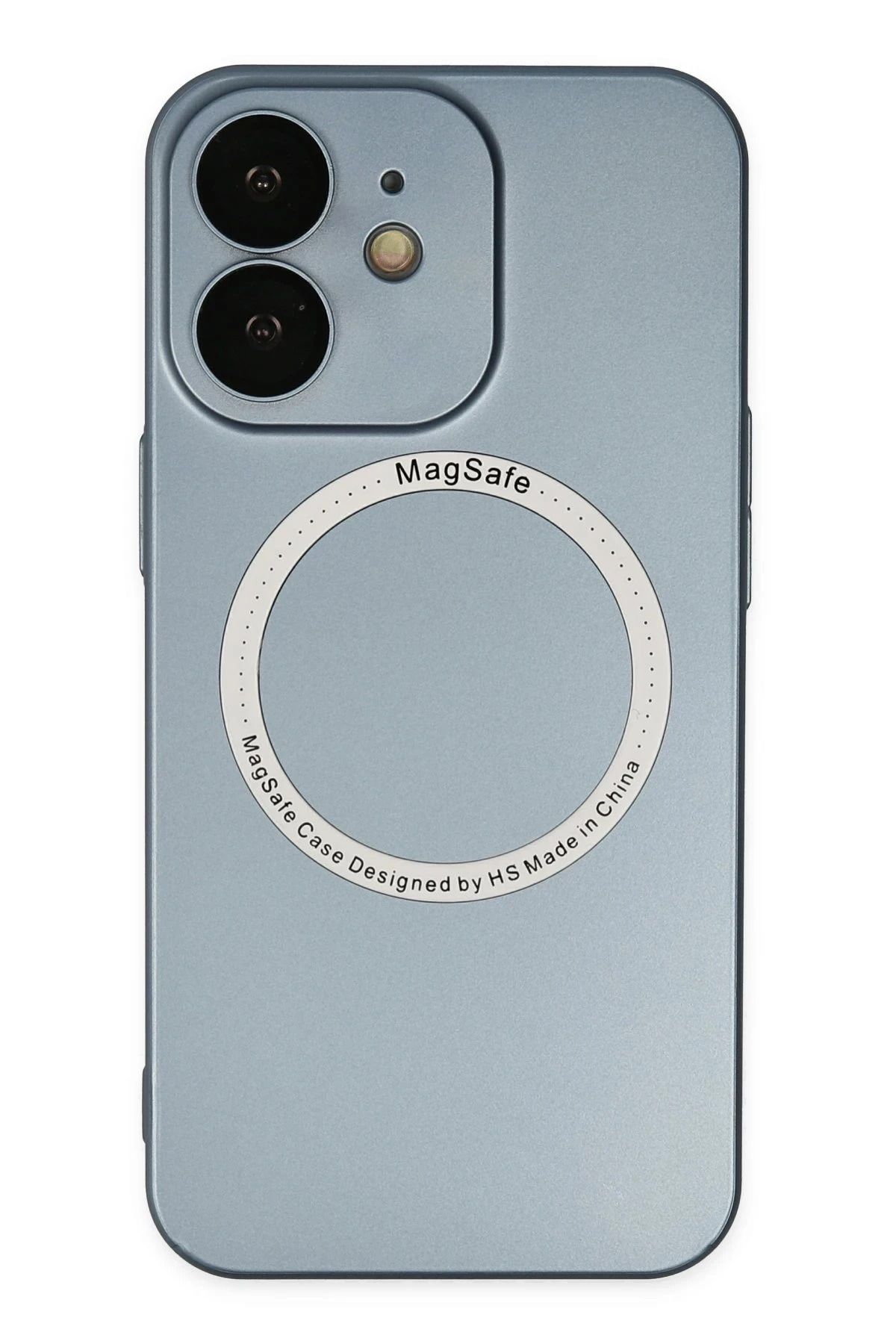 NewFace iPhone 12 Kılıf Jack Magneticsafe Lens Silikon - Sierra Blue BSTMY