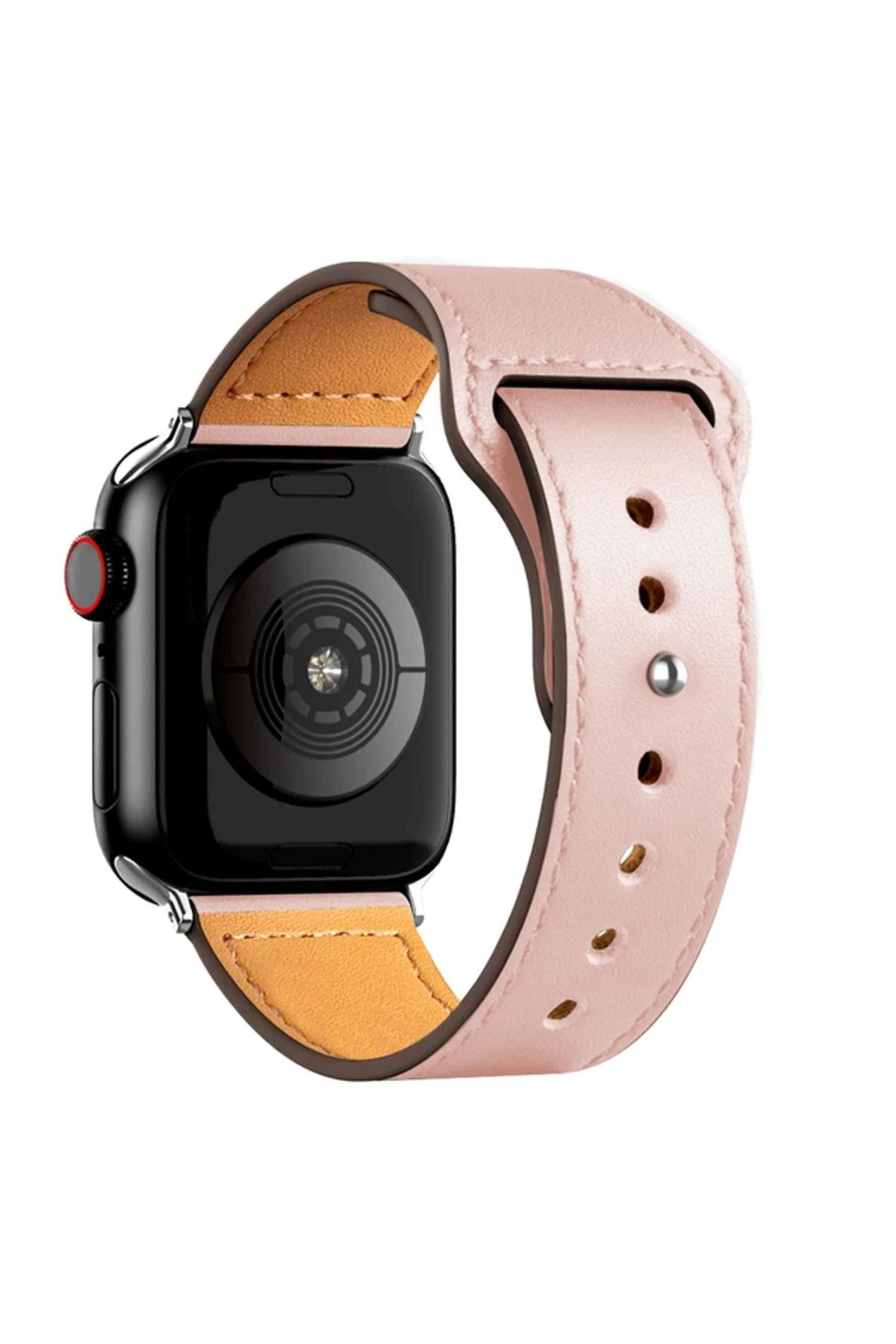 NewFace Apple Watch 38mm KR415 Luaz Deri Kordon - Pembe BSTMY