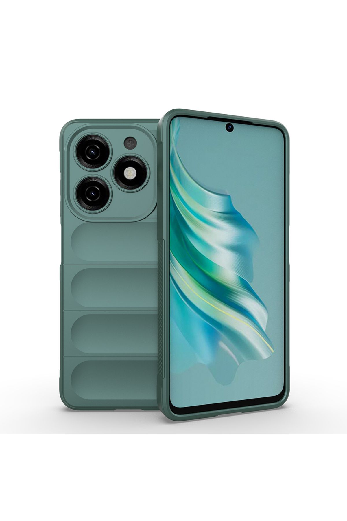 Başkenttekno Tecno Spark 20C Kılıf Esnek TPU Oyuklu Arka Yüzey Tasarımlı Etnik Silikon Kapak