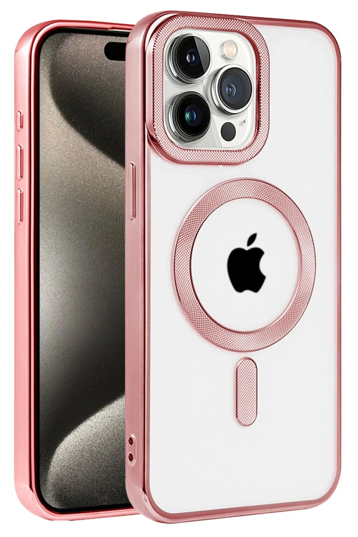 NewFace iPhone 14 Pro Max Kılıf Kronos Magsafe Kapak - Rose Gold HNZRN