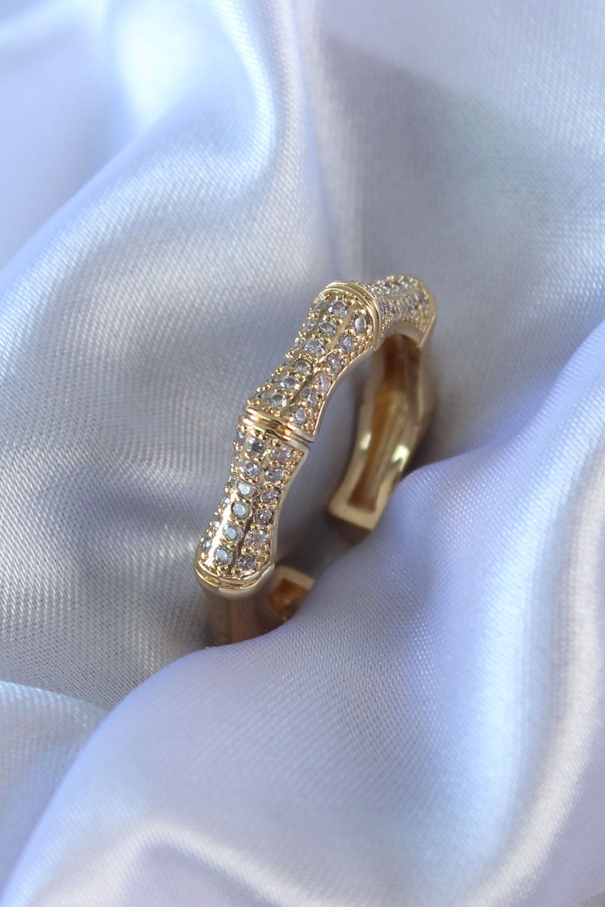 OEM Gold Renk Zirkon Taşlı Pirinç Kadın Yüzük