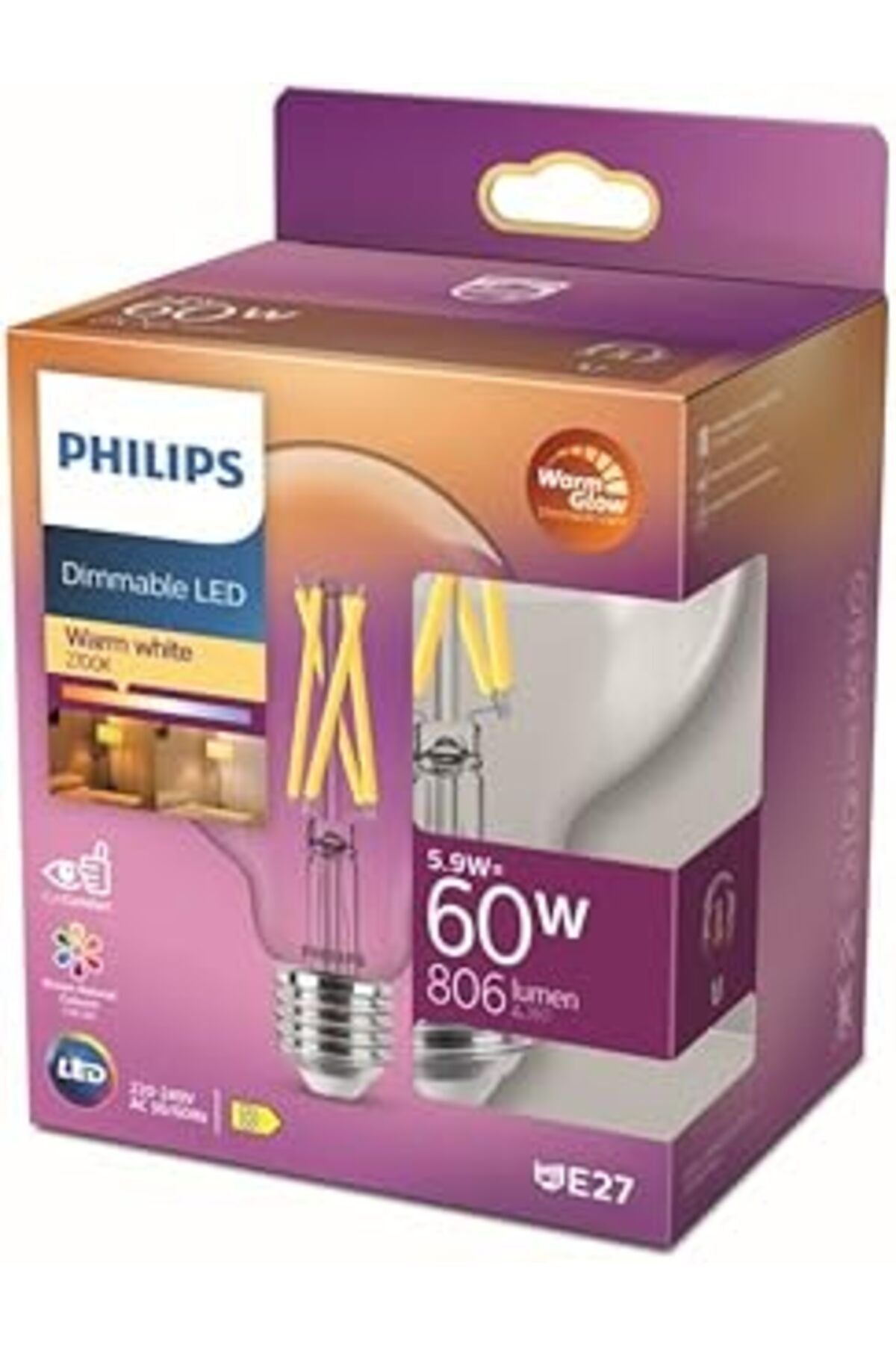 Mu Art Led Classic 60W G93 E27 Kısılabilir Filament Glob Wgd90