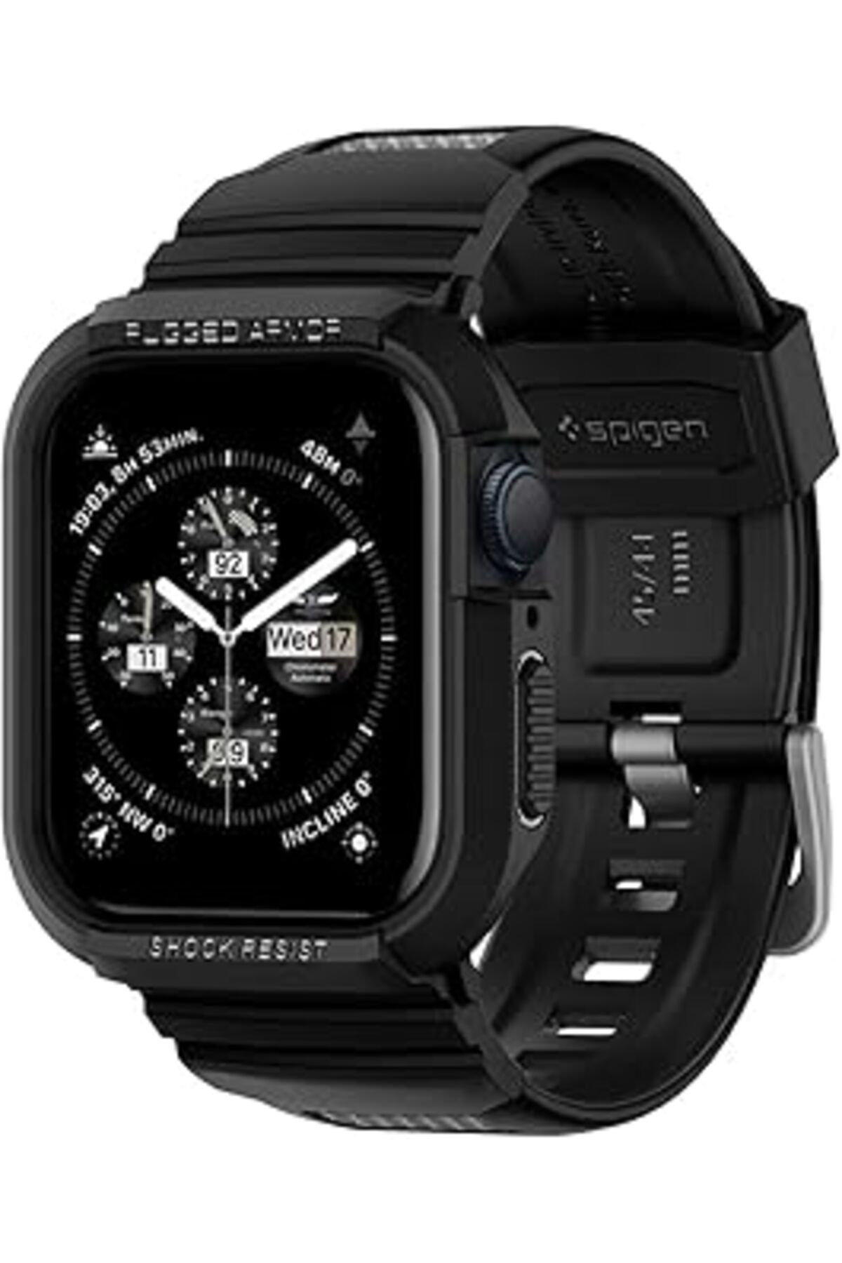 NZM TİCARET Watch 45Mm (Seri 9/8/7) Kılıf & Kordon Kayış Rugged Armor Pro Black - 062Cs25324