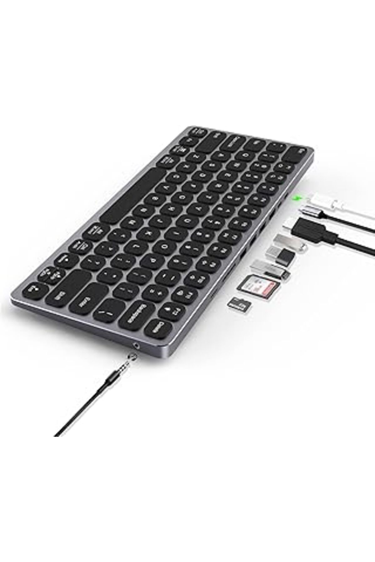 robotrend Bix Bx-Keyhub01 9In1 Hub Özellikli Çok Fonksiyonlu Kablolu Klavye 3X Usb 3.0+4K Hdmi+Pd+Micro Sd+3,