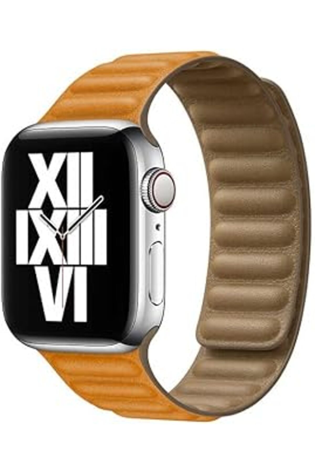 karadağsb Zore Apple İle Uyumlu Watch 44Mm Krd-34 Deri Kordon Turuncu