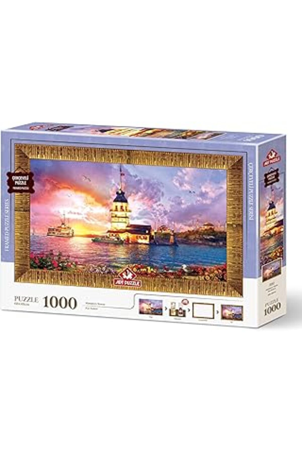 karadağsb Art Puzzle Kız Kulesi 1000 Parça Çerçeveli Puzzle