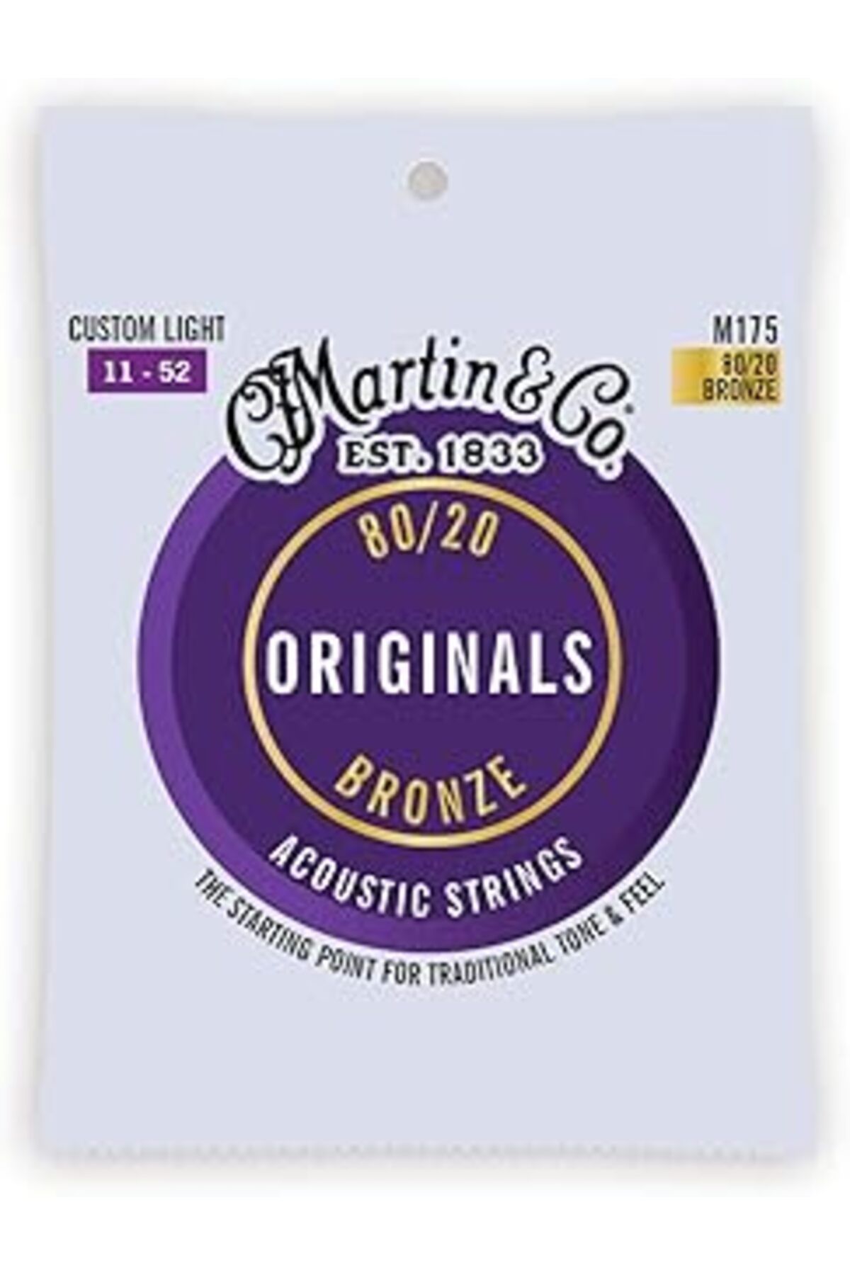 Pazarcan Martin Akustik Gitarlar Için Gitar Enstrüman Telleri (80/20, Bronz Sargı, Kalınlık Custom/Light 0.0