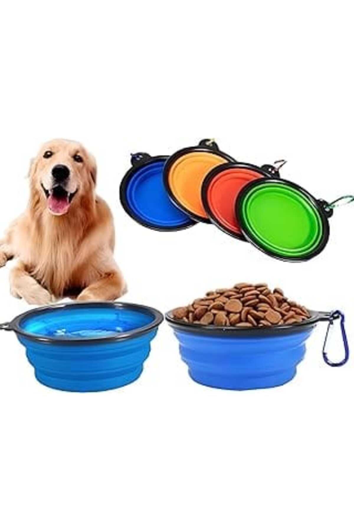 karadağsb Orret Home Pratik Katlanabilir Taşınabilir Kedi Köpek Mama Ve Su Kabı Evcil Hayvan Portatif Kase,Ak