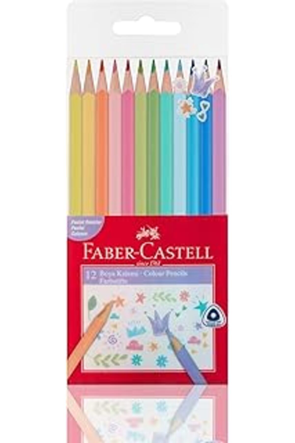 NZM TİCARET Pastel Renkler Üçgen Boya Kalemi 12'Li