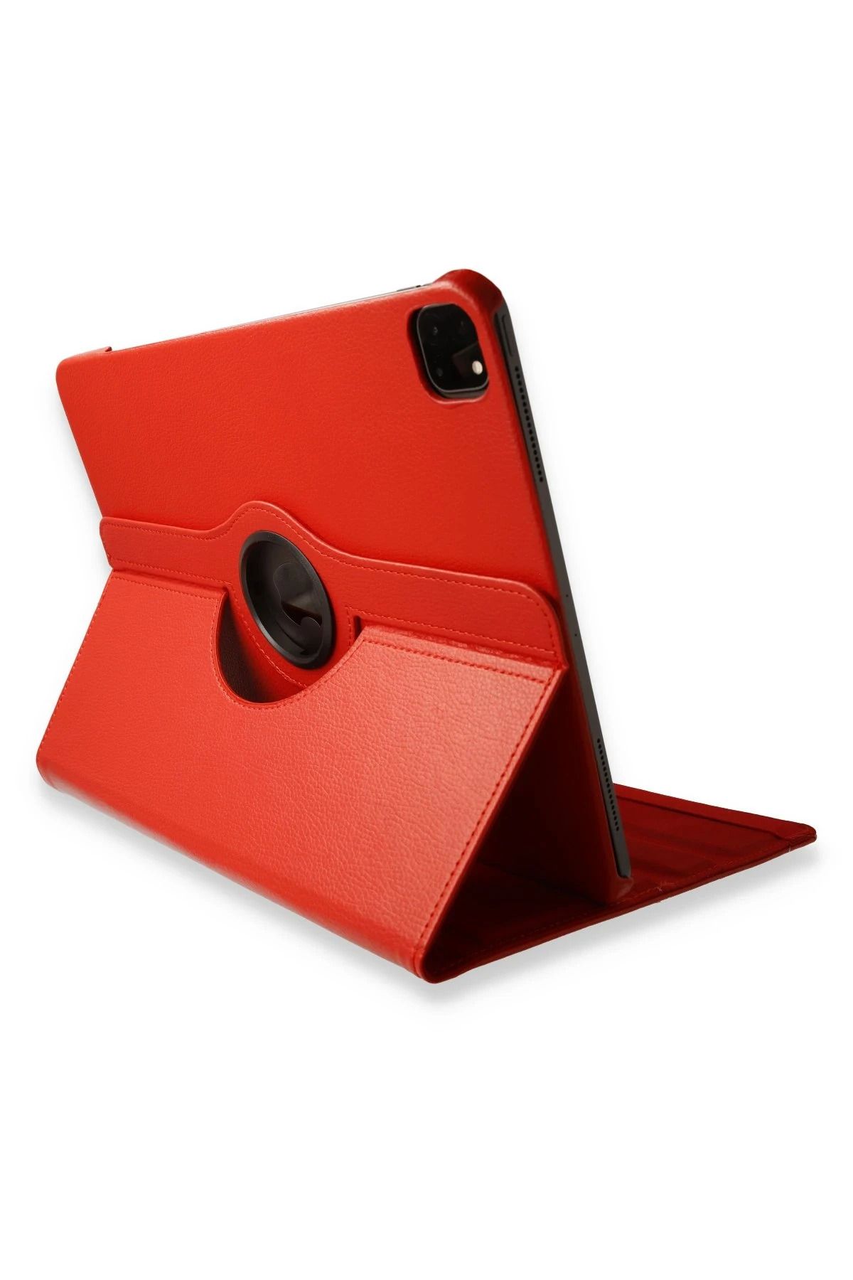 NewFace iPad Pro 12.9 (2021) Kılıf 360 Tablet Deri Kılıf - Kırmızı JOJUA