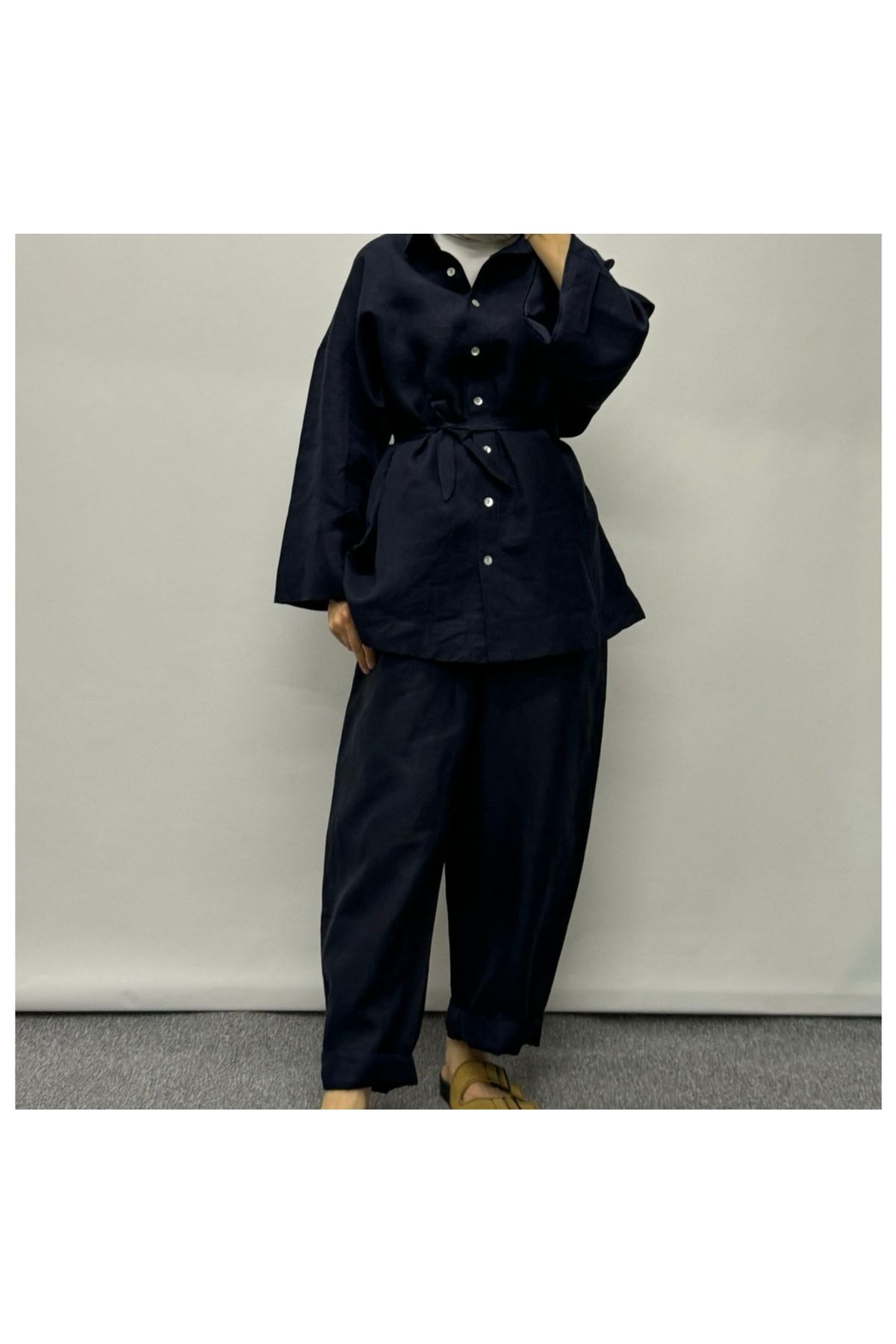 yeap collection Oversıze Keten Pantolon