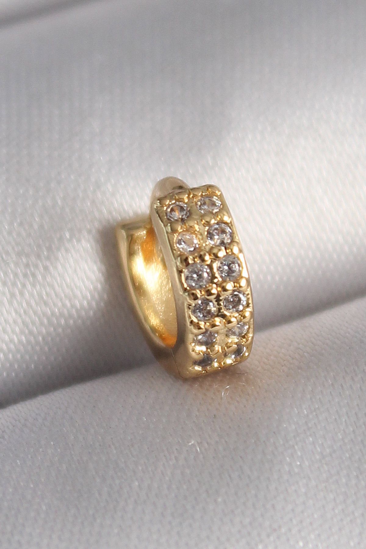 robotrend 316L Çelik Gold Renk Zirkon Taşlı Tragus Piercing