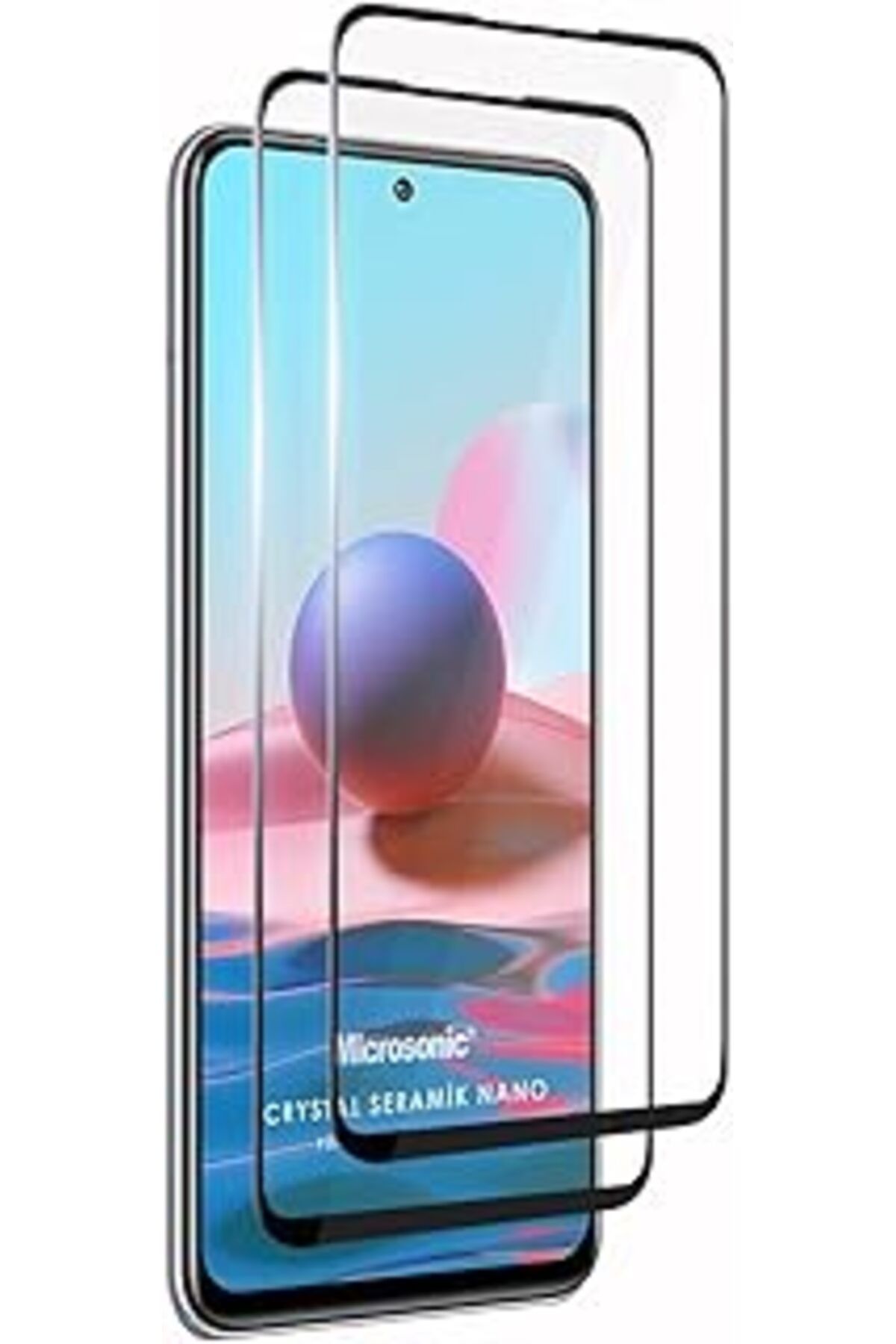 Pazarcan Microsonic Xiaomi Poco M5S Crystal Seramik Nano Ekran Koruyucu Siyah (2 Adet)