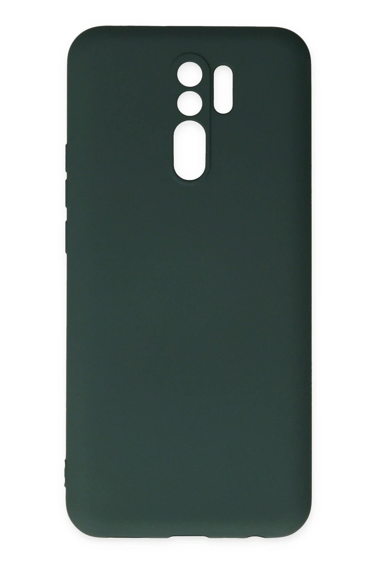 NewFace Xiaomi Redmi 9  Uyumlu  Nano içi Kadife Silikon - Koyu Yeşil BSTMY