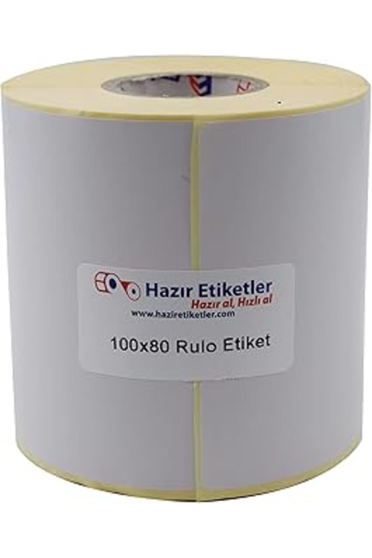 DENİZBİLİŞİM Hazır Etiketler , Hazır Al Hızlı Al Kuşe Etiket 100Mm X 80Mm Ruloda 500 Adet 40Mm Kuka Çapında Bask