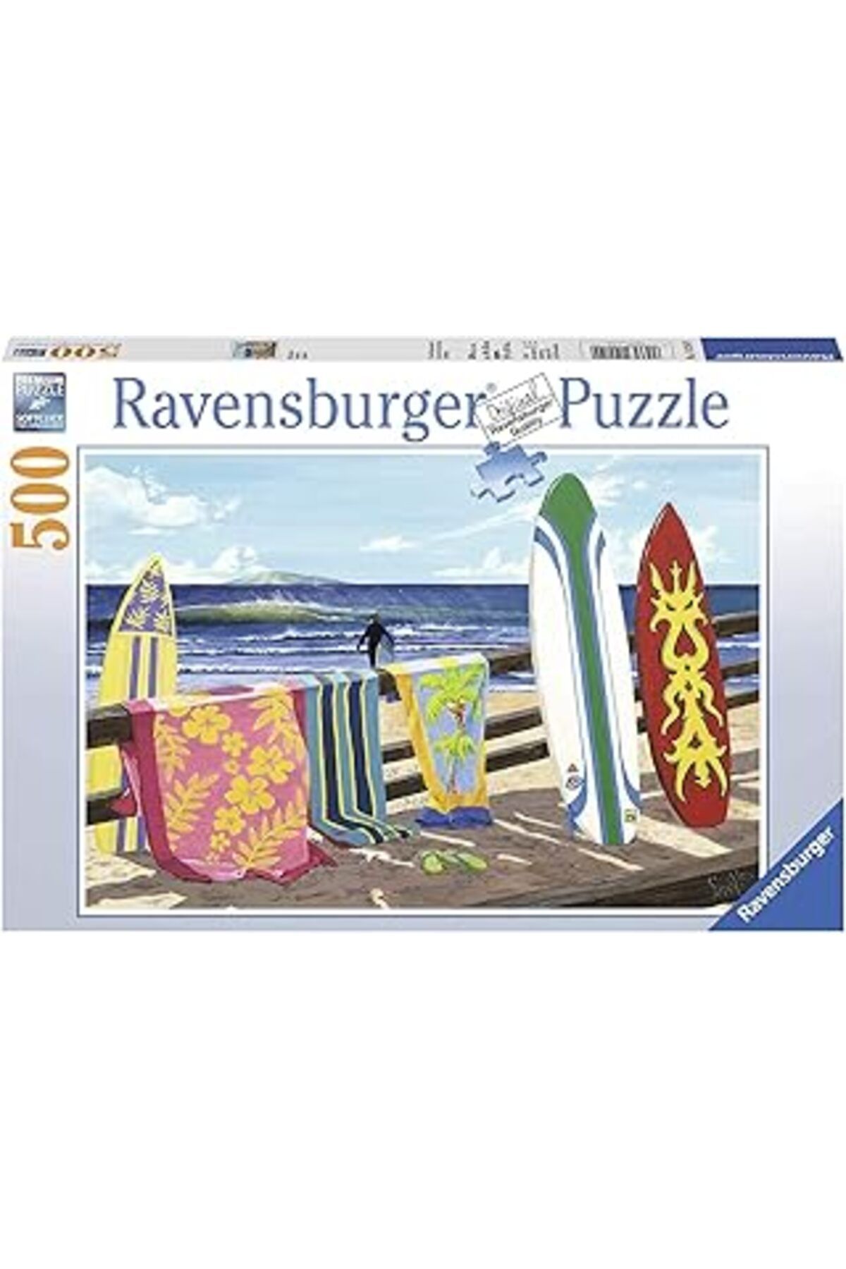 karadağsb Ravensburger 142149 500P Puz Sahilde Surfler, Çok Renkli