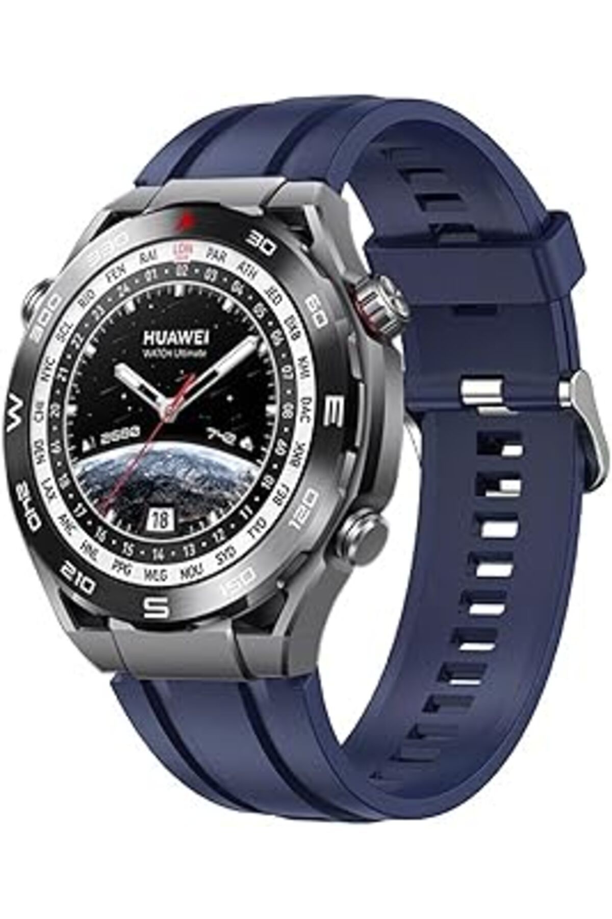 karadağsb Microsonic Huawei Watch Ultimate Kordon, Silicone Sport Band (Huawei Watch Ultimate Ile Uyumlu Kord