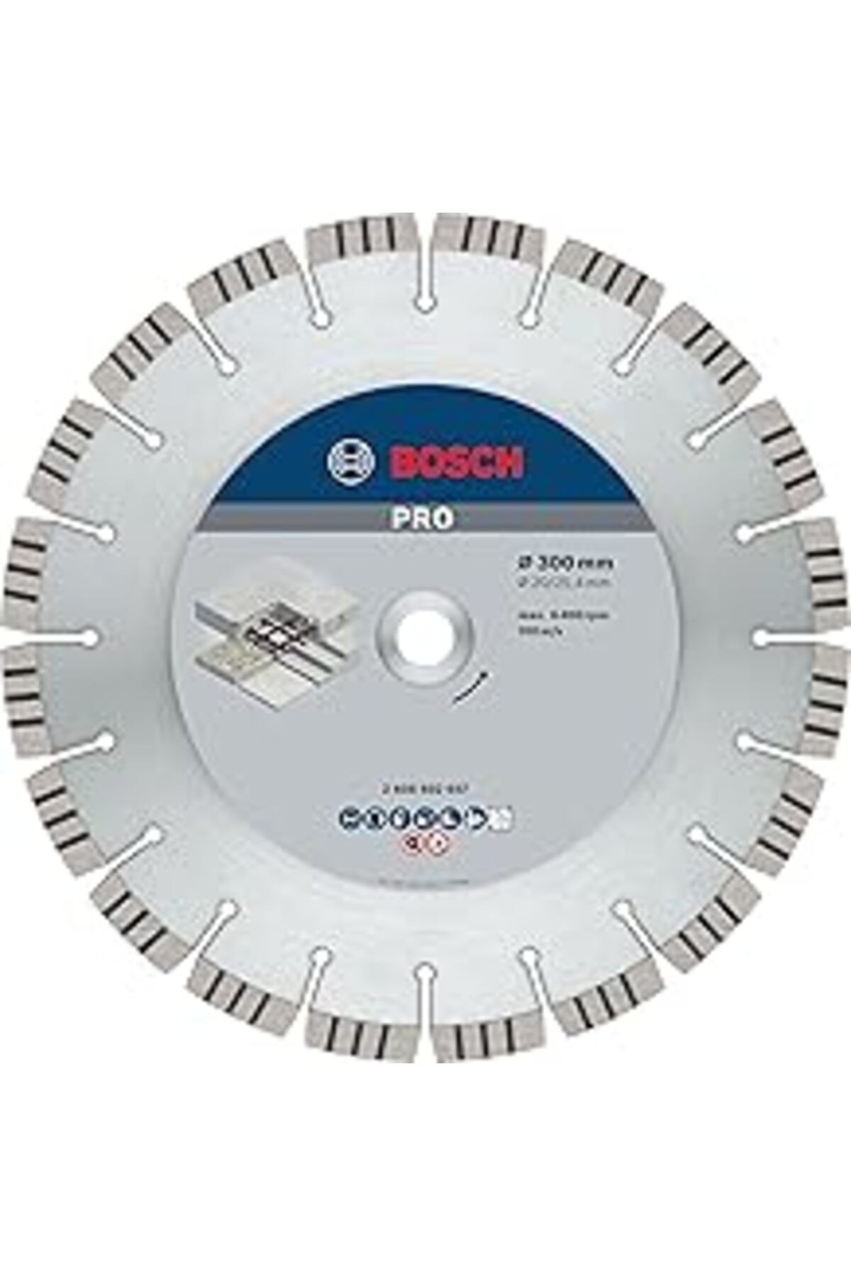 robotrend Bosch Elmas Kesme Diski Beton Için En Iyisi, 300 X 20,00 Ve 25,40 X 2,8 X 15 Mm, 2608602657