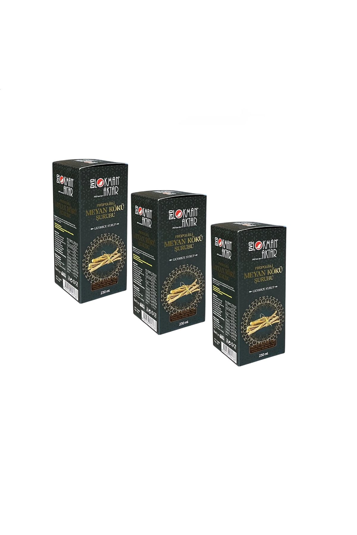 DVD Lokman Aktar Propolisli Meyan Kökü Şurubu 230 ml, 3 Adet, DVD Lokman Aktar