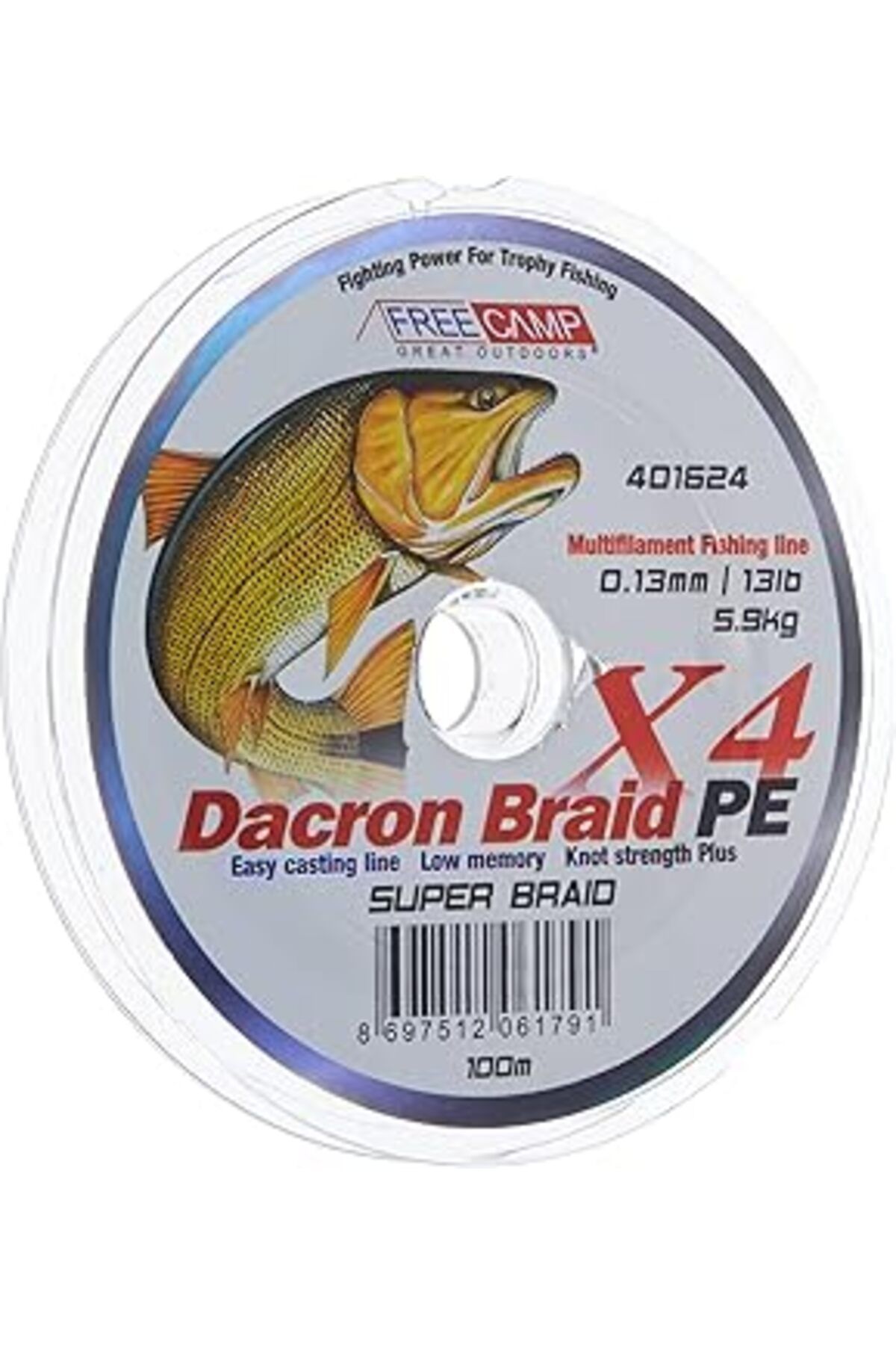 NZM TİCARET Free Camp Dakron 8 Braid 100 M, 0.13 Mm Olta Misinası