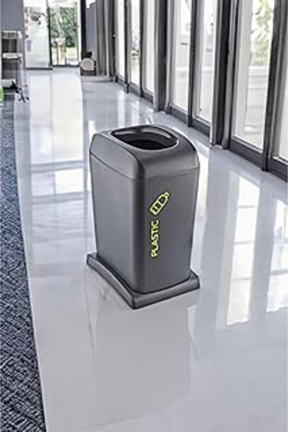 NZM TİCARET Smartware Soft Tekerlekli Plastik Geri Dönüşüm Kutusu 40 Lt - Antrasit, Çok Amaçlı Geri Dönüşüm Ku