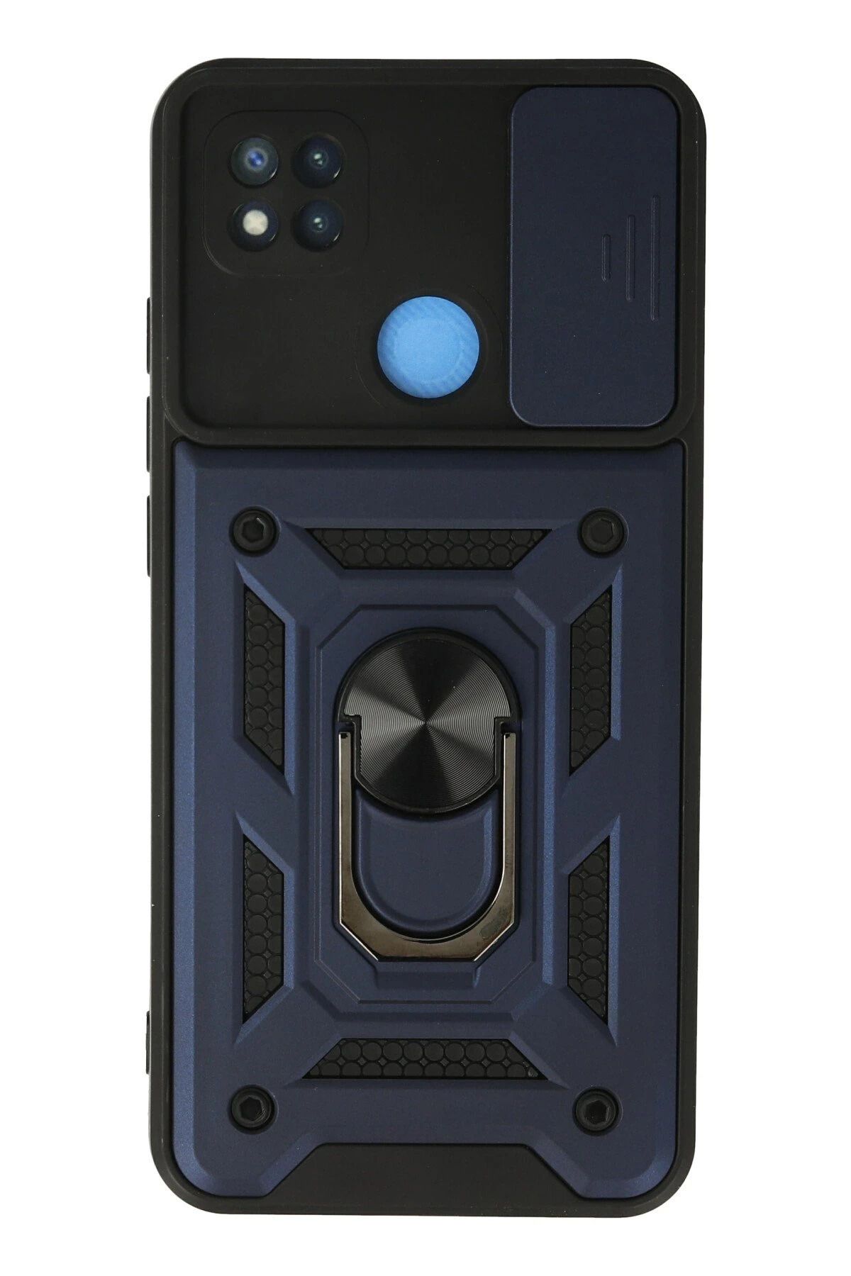 NewFace Xiaomi Redmi 9C Kılıf Pars Lens Yüzüklü Silikon - Lacivert JOJUA