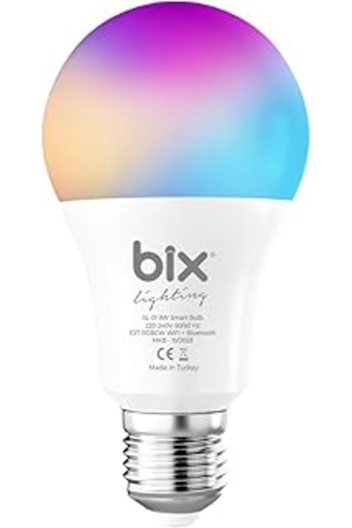 Mu Art Bix Sl-01 Aura Çok Renkli 9W Rgb Wifi-Bluetooth Uzaktan Kontrollü Akıllı Ampul