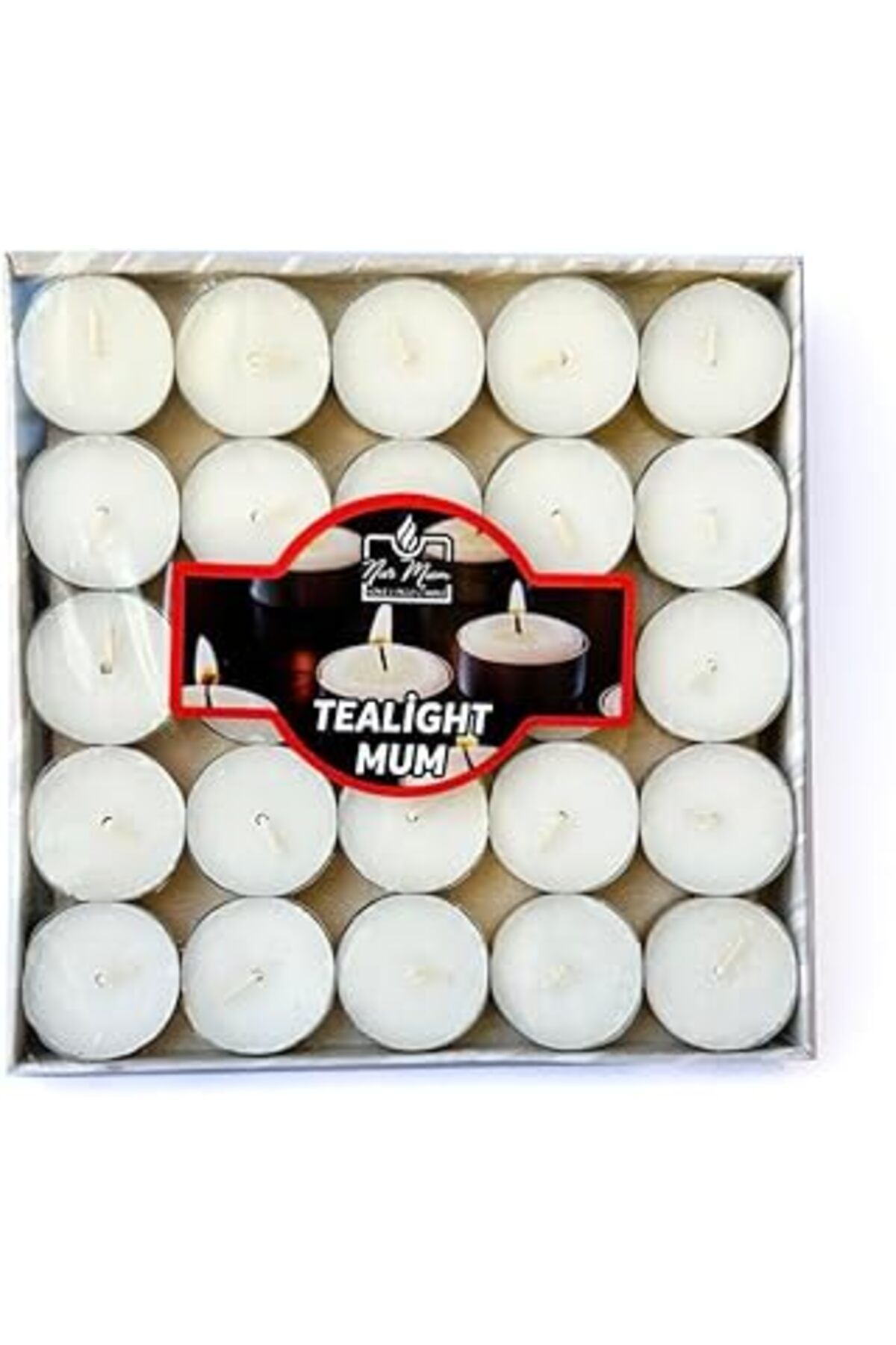 NETWORK ART Nur Mum Tealight 50 Adet, Çaydanlık Mumu, Beyaz, 4 Saat Yanma Süresi