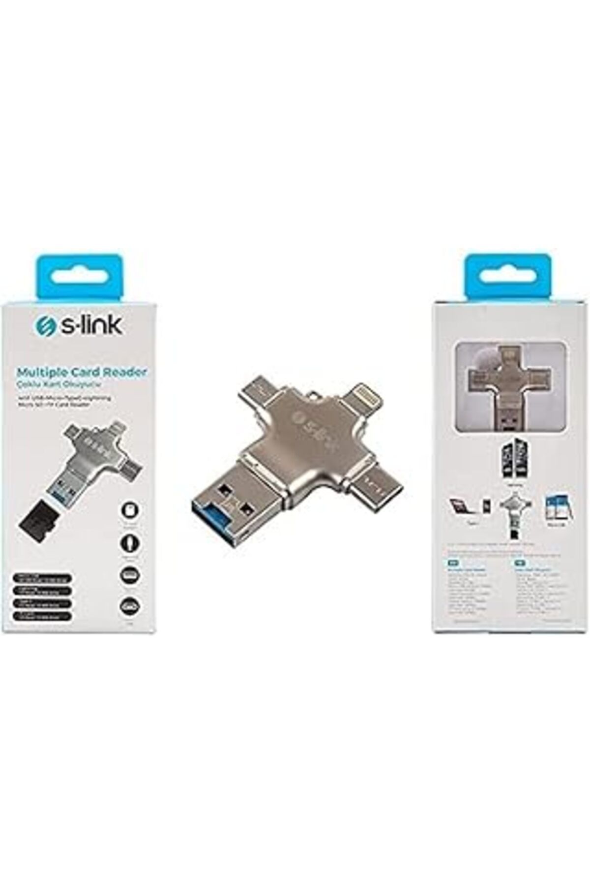Mu Art S-Link Sl-Ta35M 4In1 Usb+Micro+Typec+Lightning Micro Sd (Tf) Kart Okuyucu