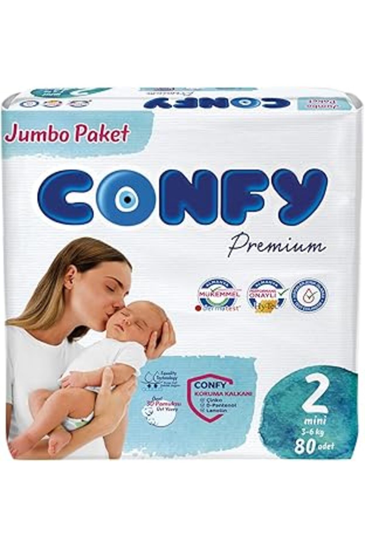 Mu Art Ahşap Confy Premium 2 Beden Mini Jumbo Paket Bebek Bezi (1 X 80 ADET)