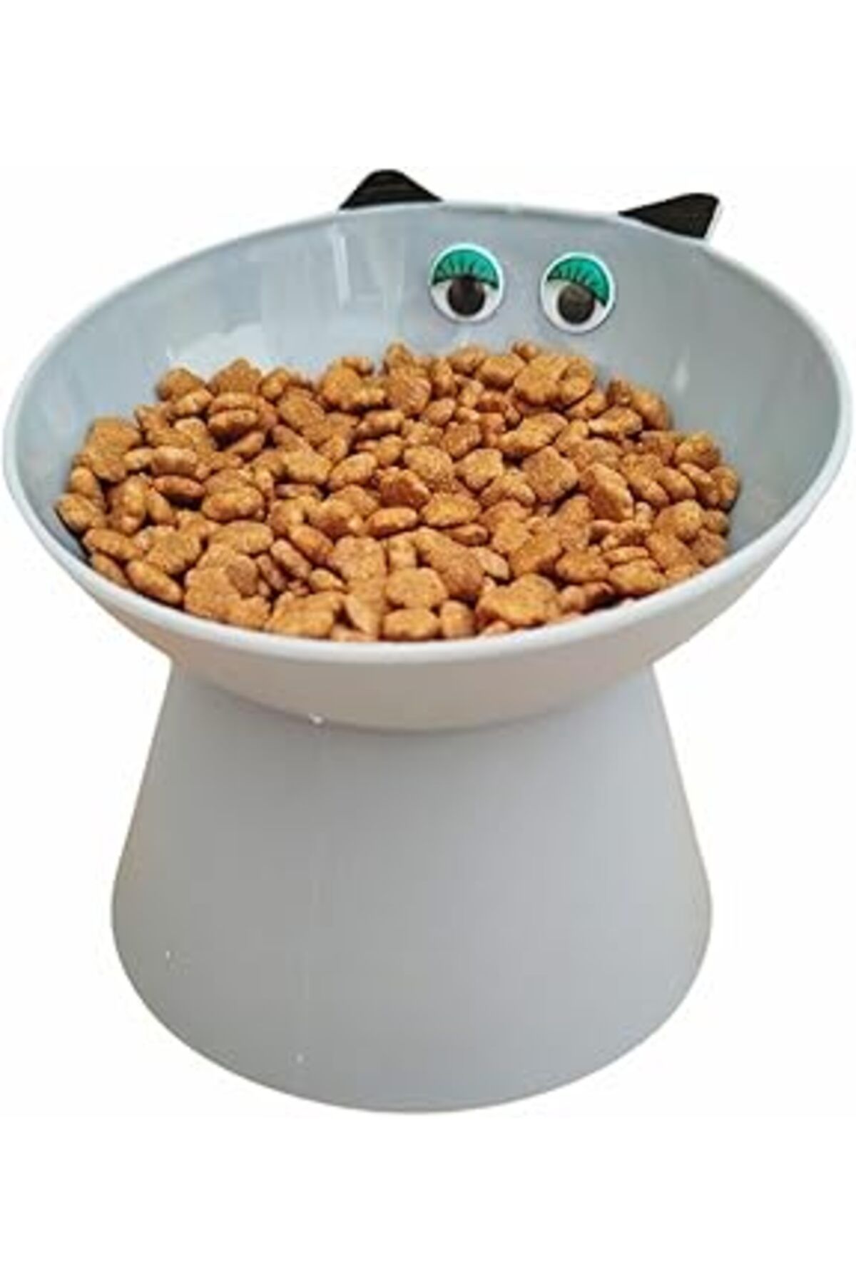 karadağsb Mta High-Tech Kedi Kuru Ve Yaş Mama Kabı, Kedi Su Kabı, Kedi Köpek Eğimli Mama Kabı, 2 Adet Gri Re