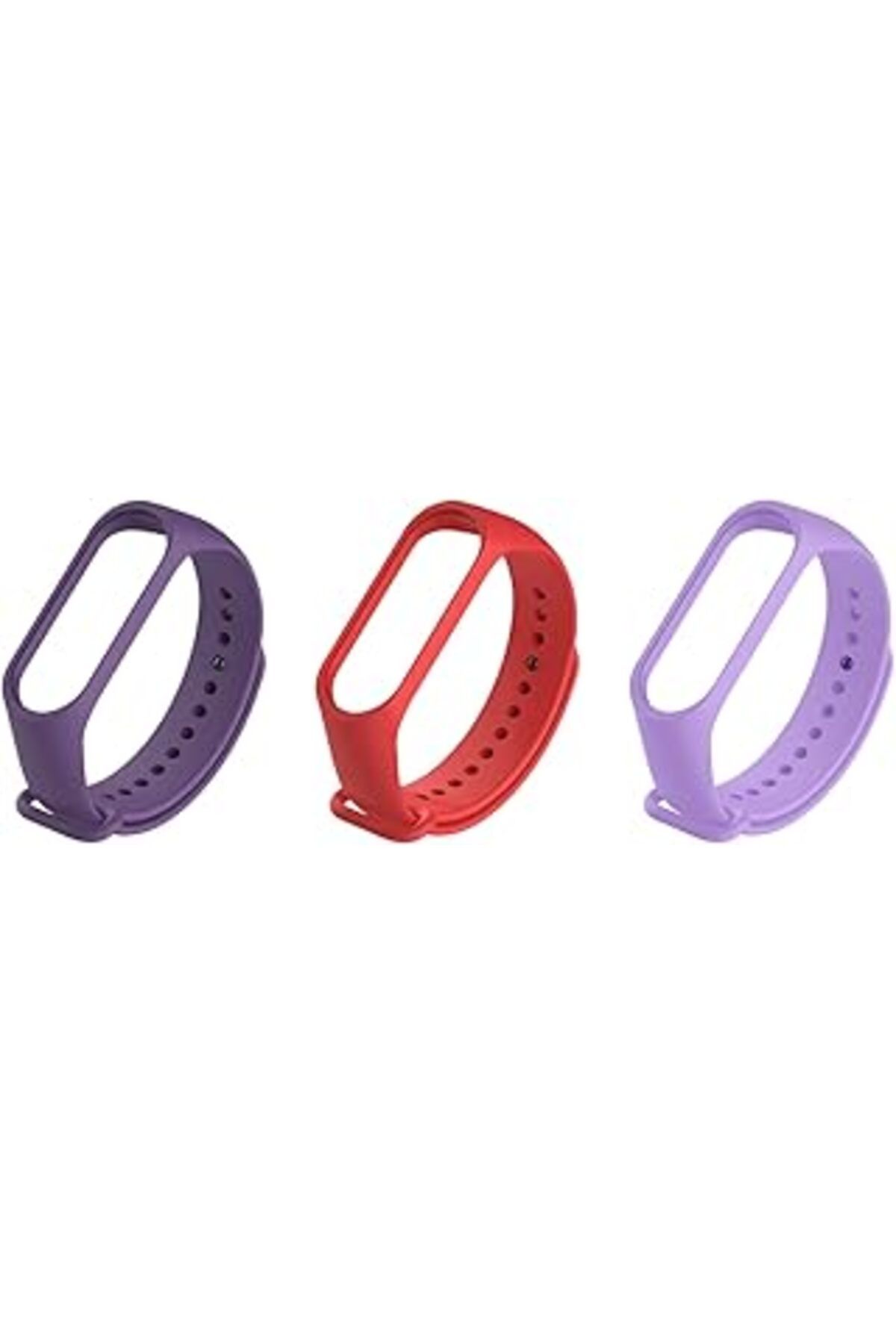Mu Art Ahşap Kyver 3 Adet Silikon Kordon, Mi Band 4 Ve Mi Band 3 Uyumlu - Ayarlanabilir Rahat Bileklik 3'Lü Pake