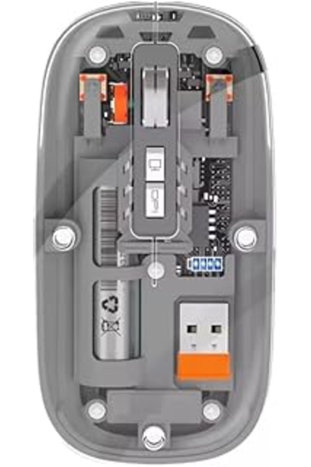 Mu Art Şeffaf Kablosuz Mouse Çift Modlu İster Bluetooth İster Usb Reciever Ile Bağlan Modern Transparan Ta