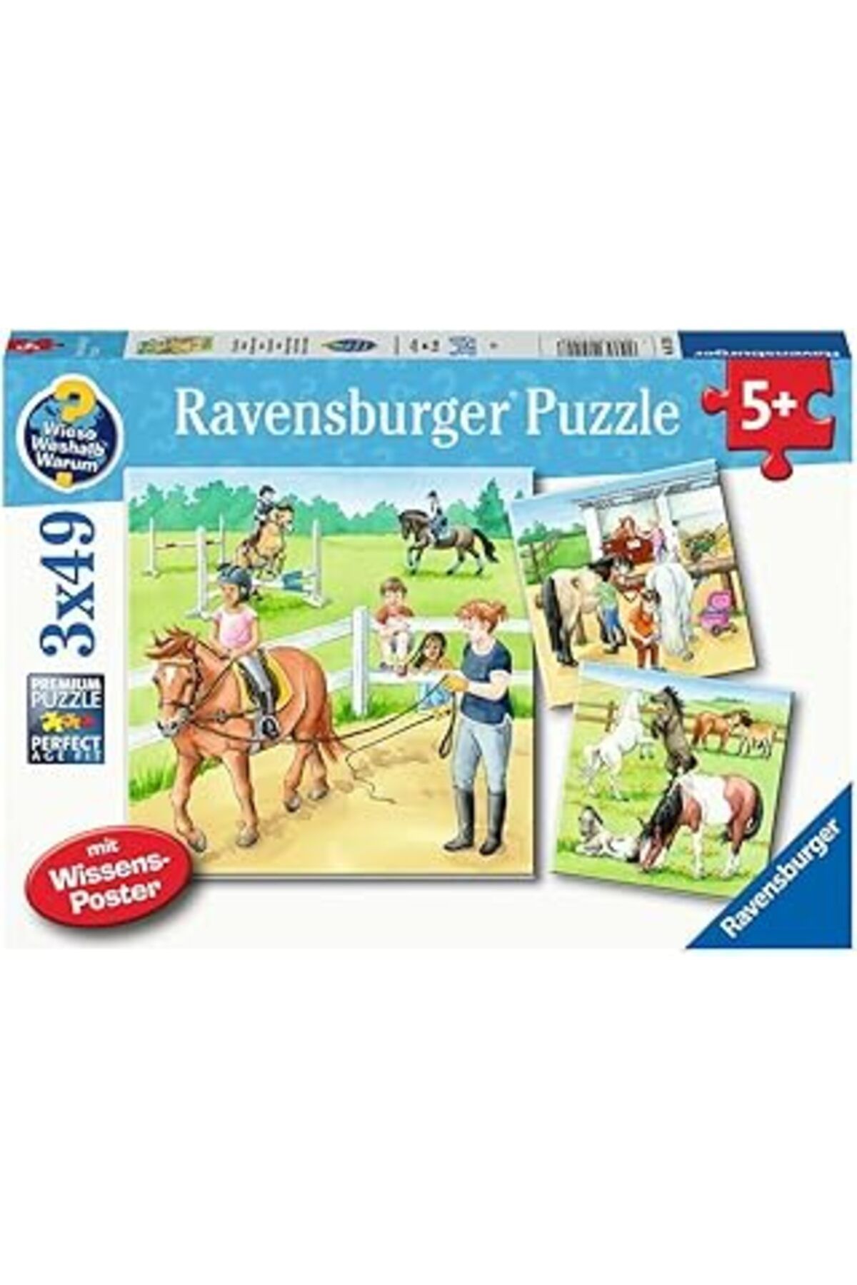karadağsb Ravensburger 05129 3X49P Puz Ahırda Bir Gün, Çok Renkli