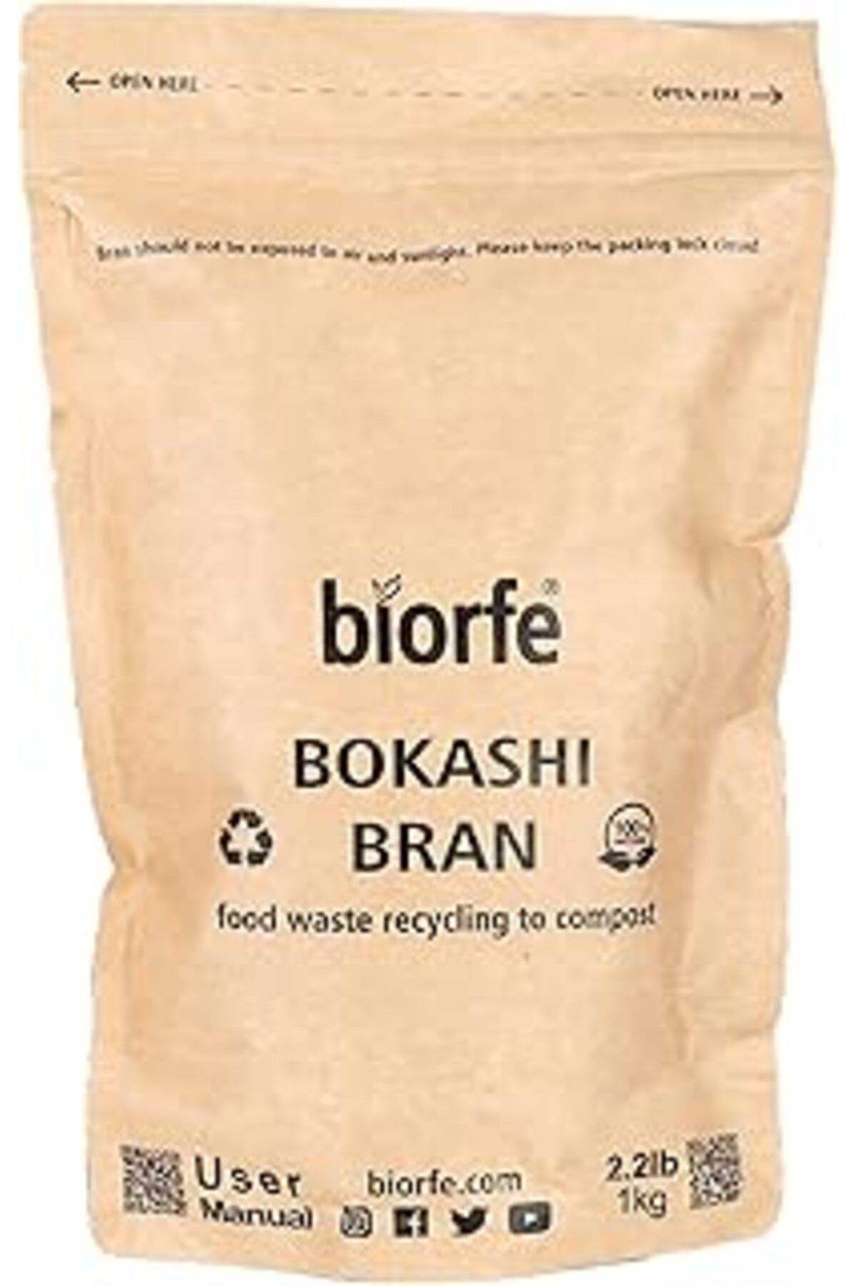 NZM TİCARET Biorfe Bokashi Kepeği 1 Kg, Iç Ve Dış Mekan Kompost Kovaları Için Hızlı Ve Kolay Kompost Başlatıcı
