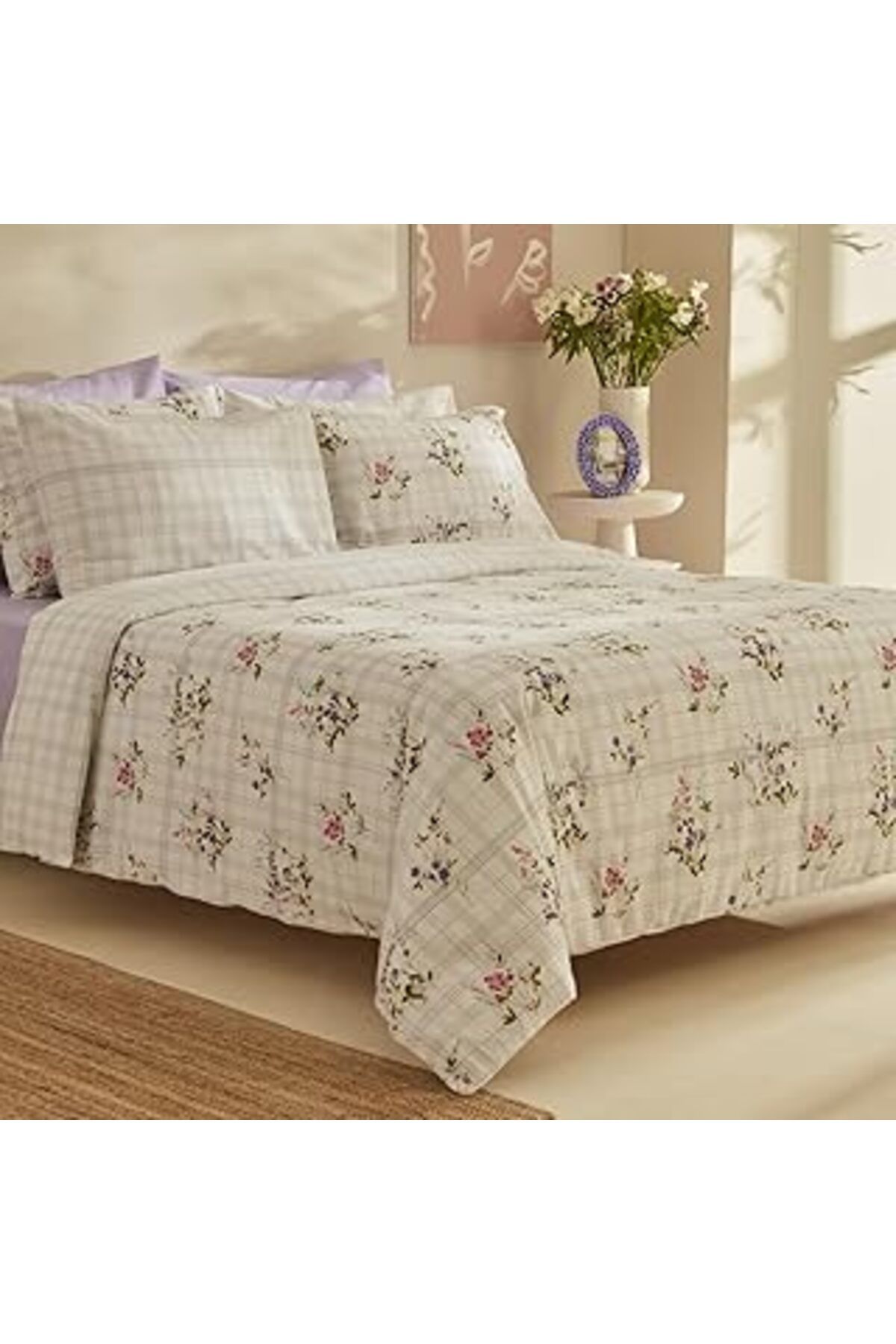 robotrend Karaca Home Minella%100 Pamuk Soft Touch Çift Kişilik Nevresim Takımı Lila
