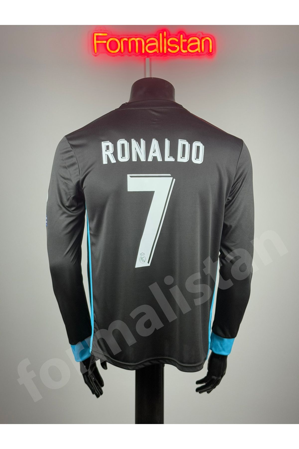 Quaxram Rê.al-Mâdrid Ronaldo 2017 Nostalji Futbol Forması - Siyah